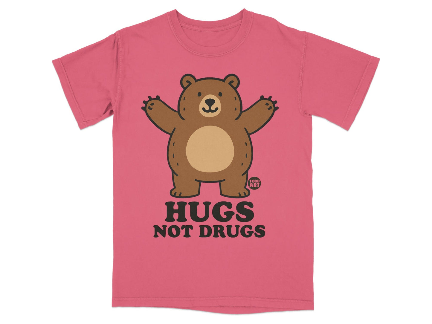 Hugs Not Drugs Cute Bear Graphic T-Shirt