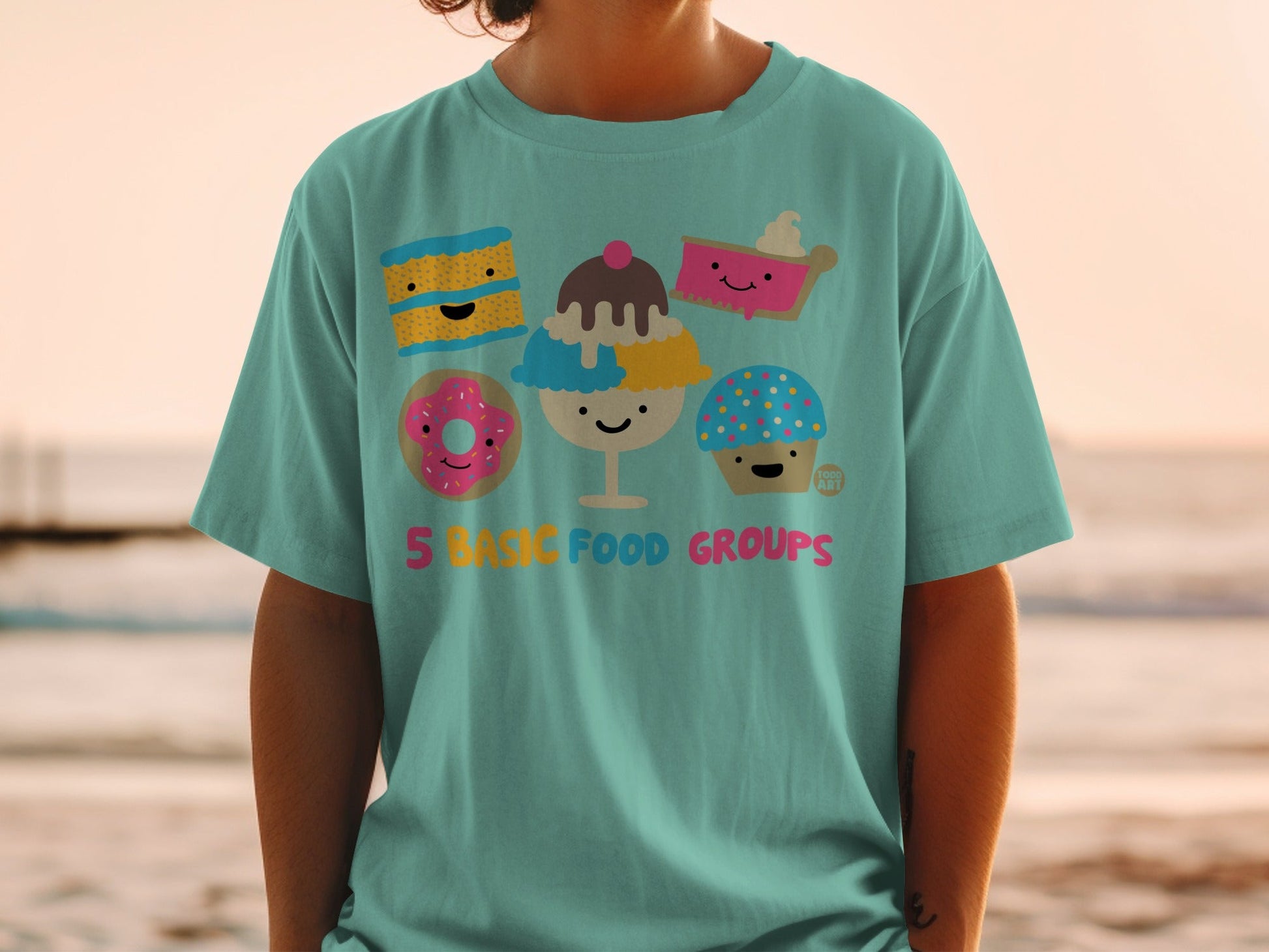 Fun 5 Basic Food Groups Graphic T-Shirt for All Ages