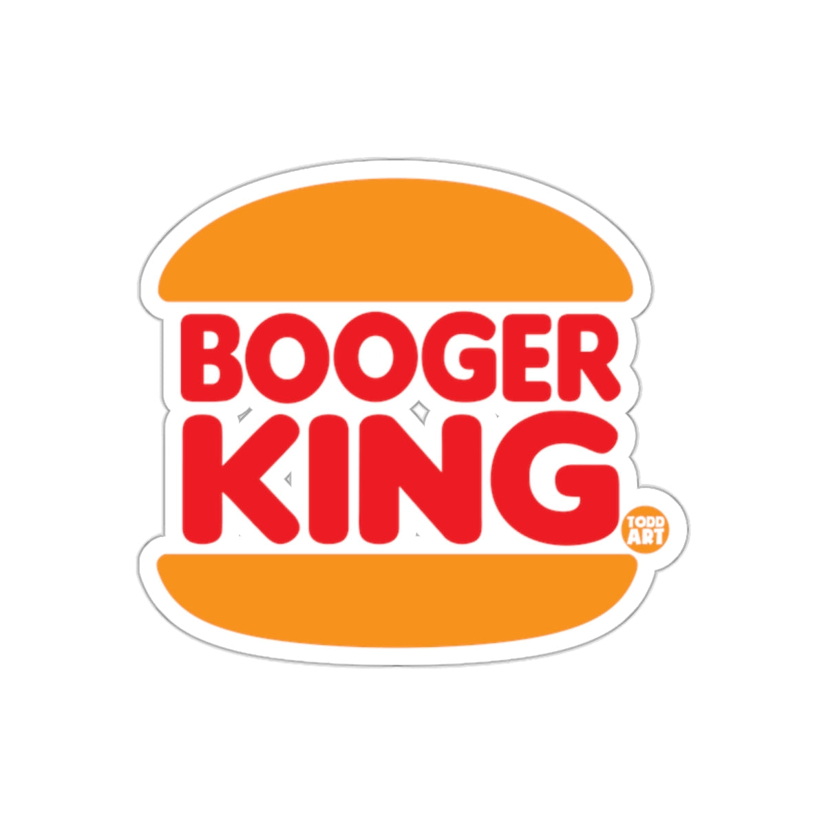 Booger King Funny Logo Parody Graphic Design sticker