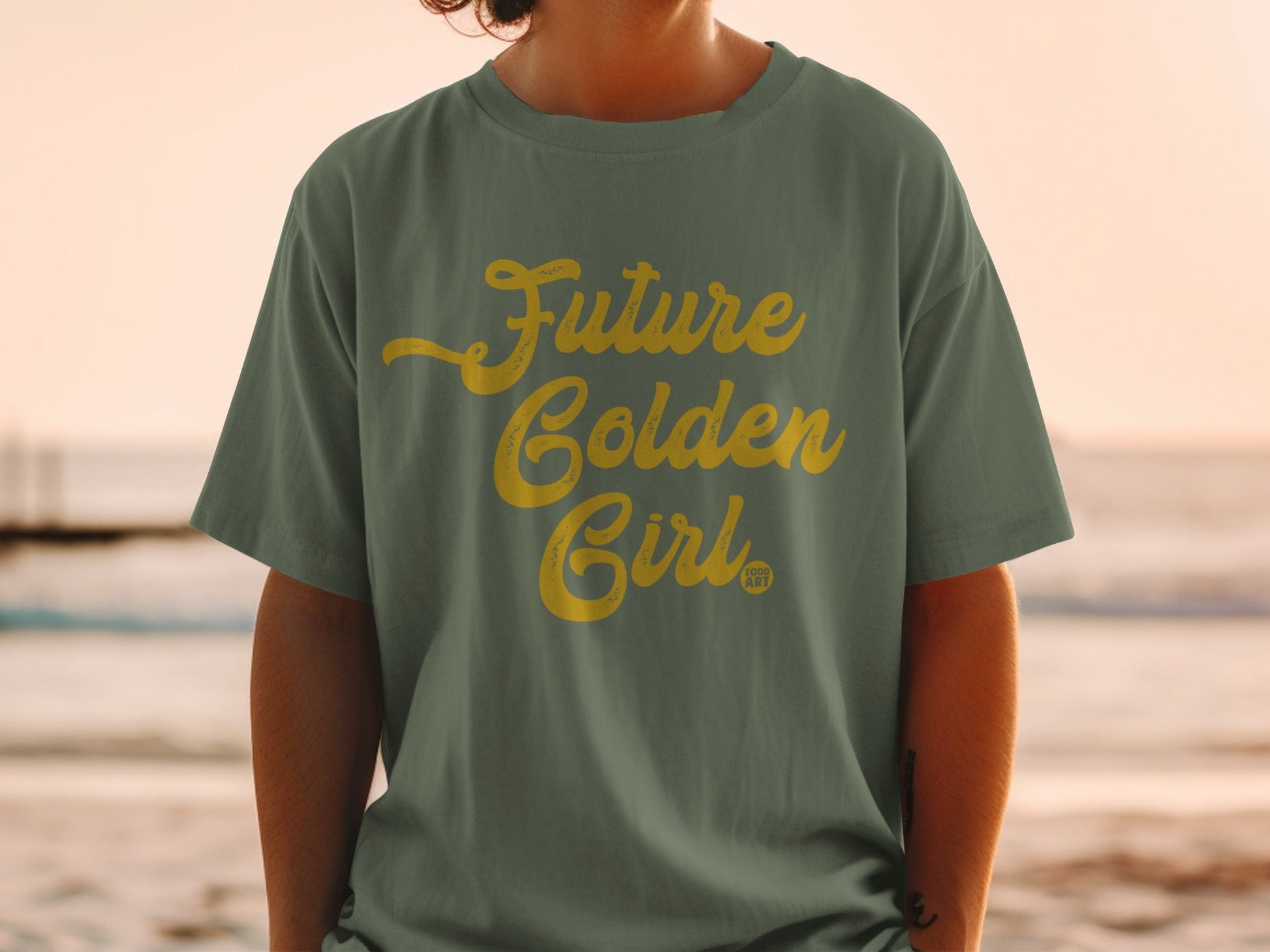 Future Golden Girl Graphic T-shirt Fun Casual Wear