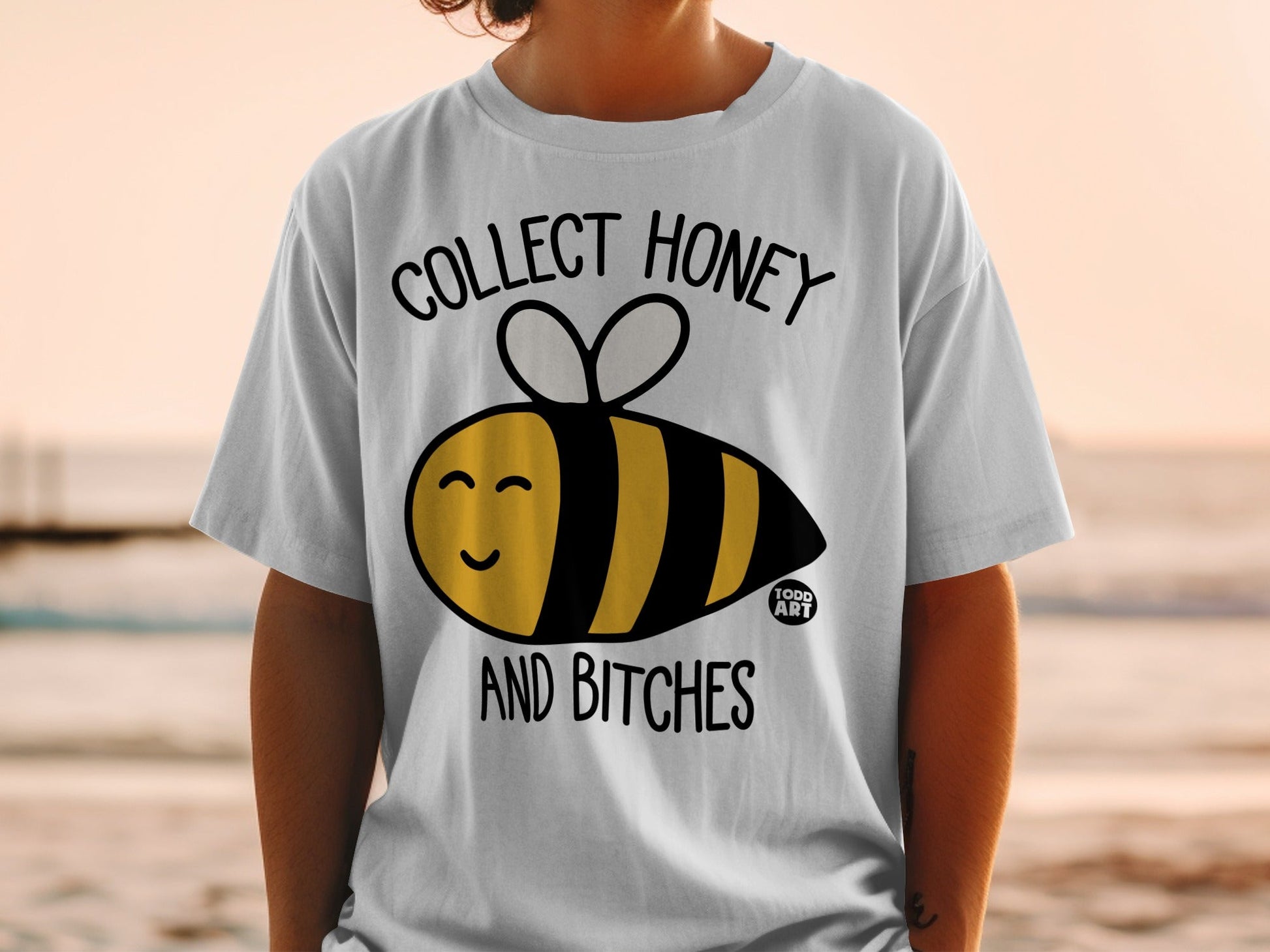 Collect Honey and Bitches Bee Graphic T-shirt