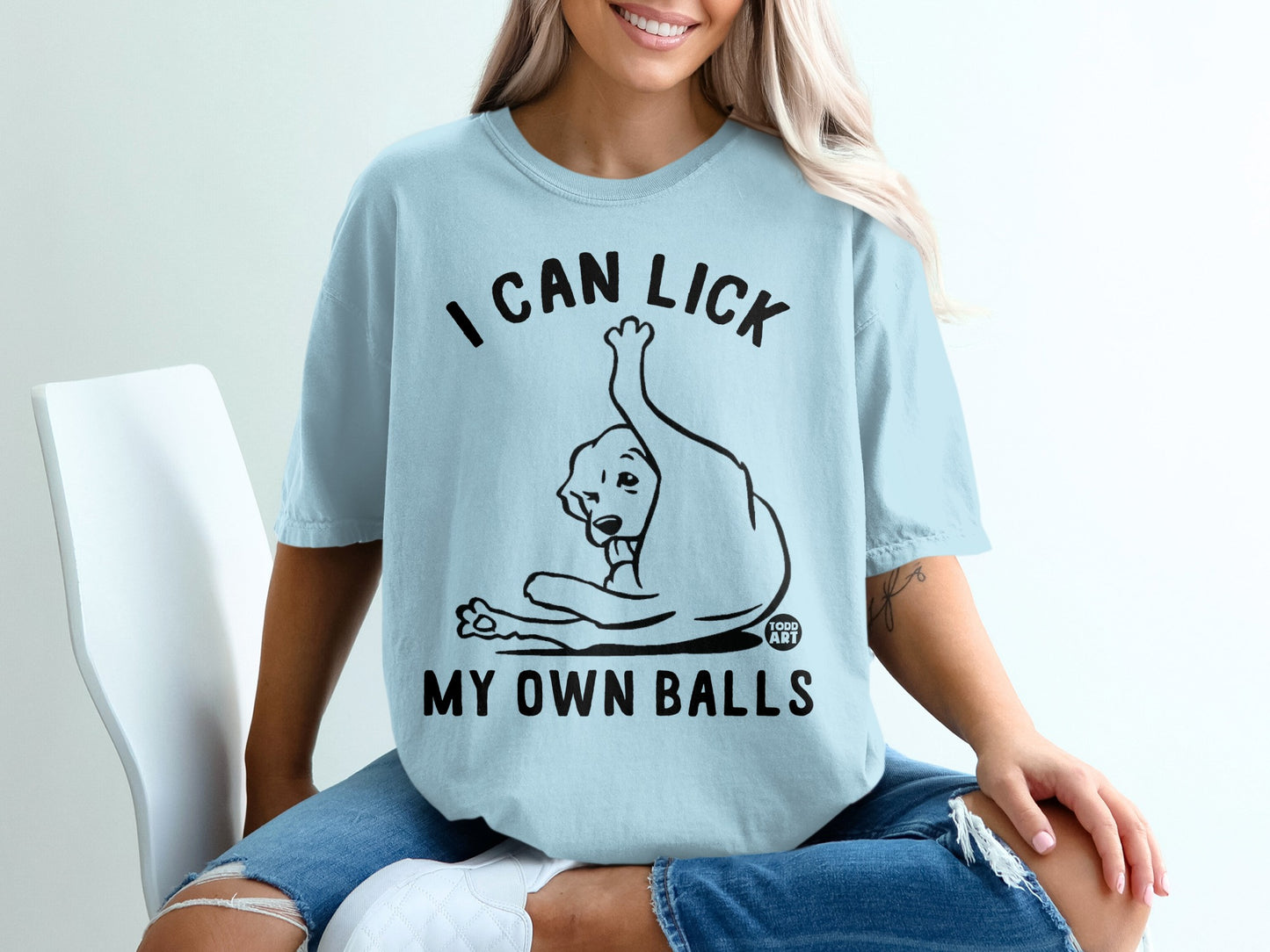 I Can Lick My Own Balls Funny Cat Graphic T-shirt