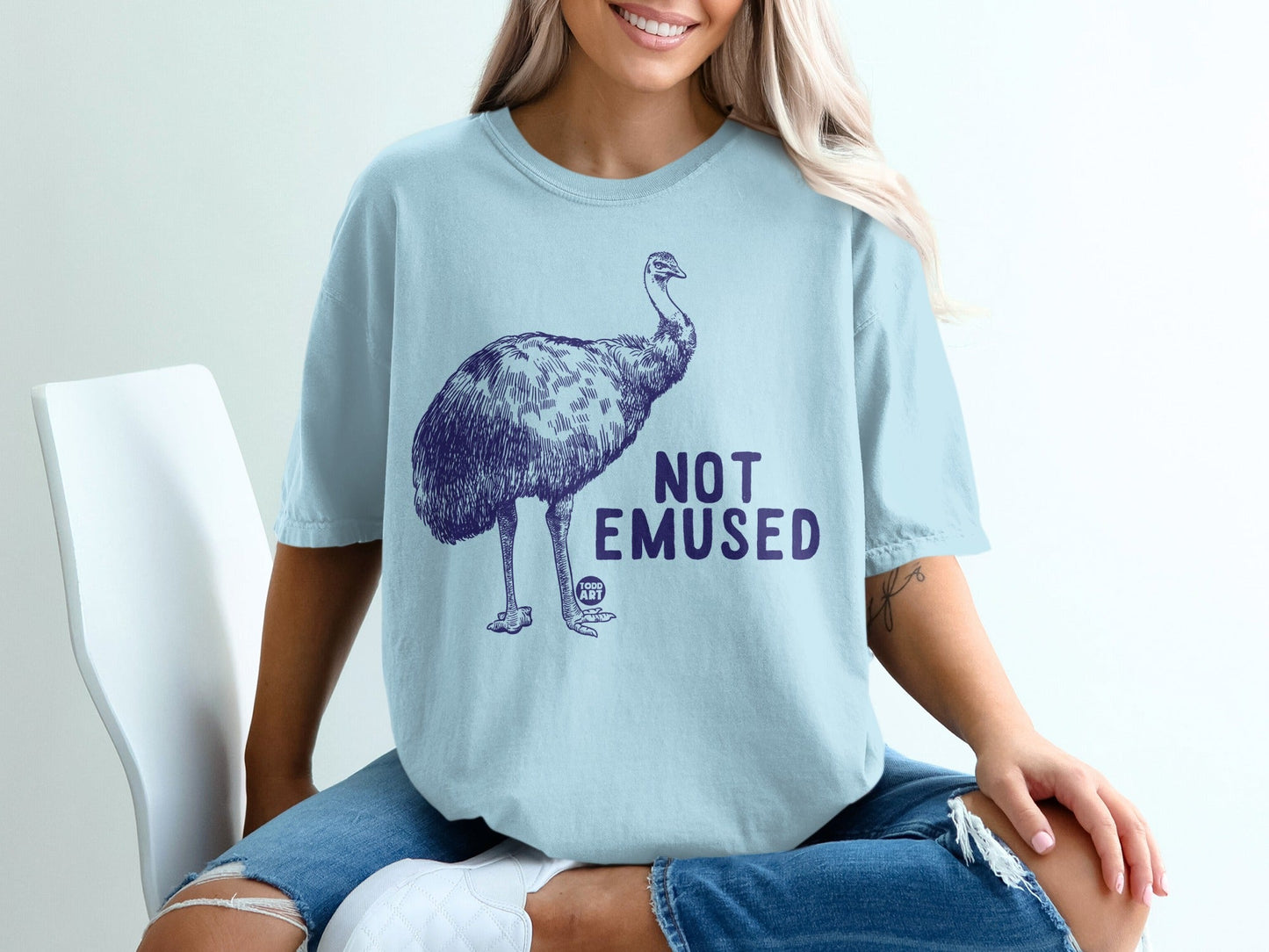 Not Emused Ostrich Graphic Tee Shirt