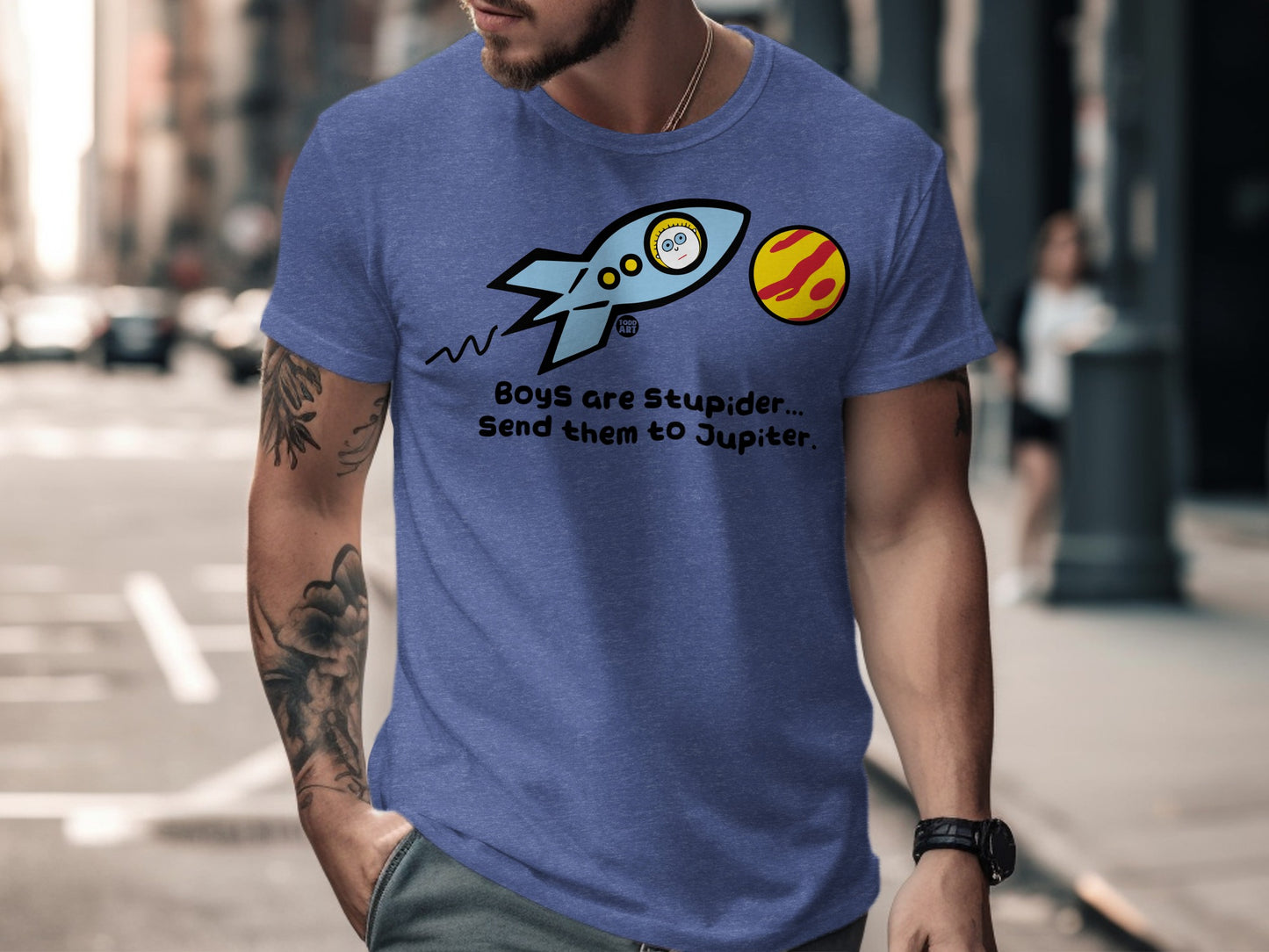 Boys Are Stupider Send Them to Jupiter graphic shirt