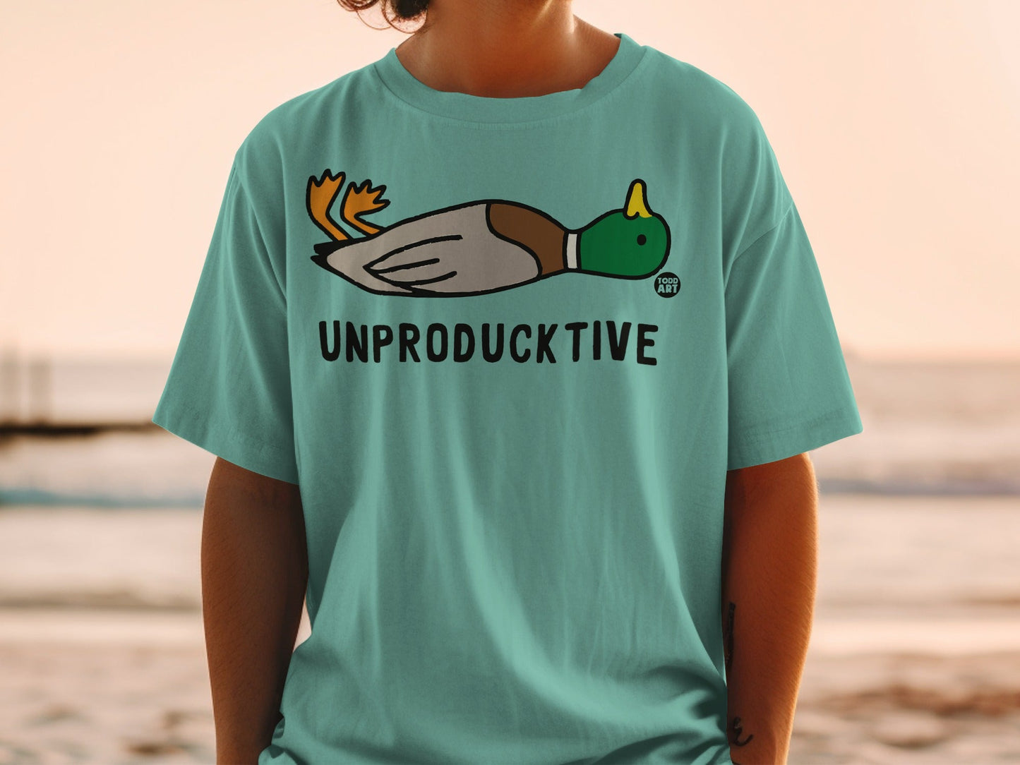 Unproductive Duck Graphic Tee Shirt Casual T-shirt