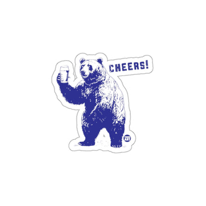 Cheers Bear Sticker Holding a Drink Design