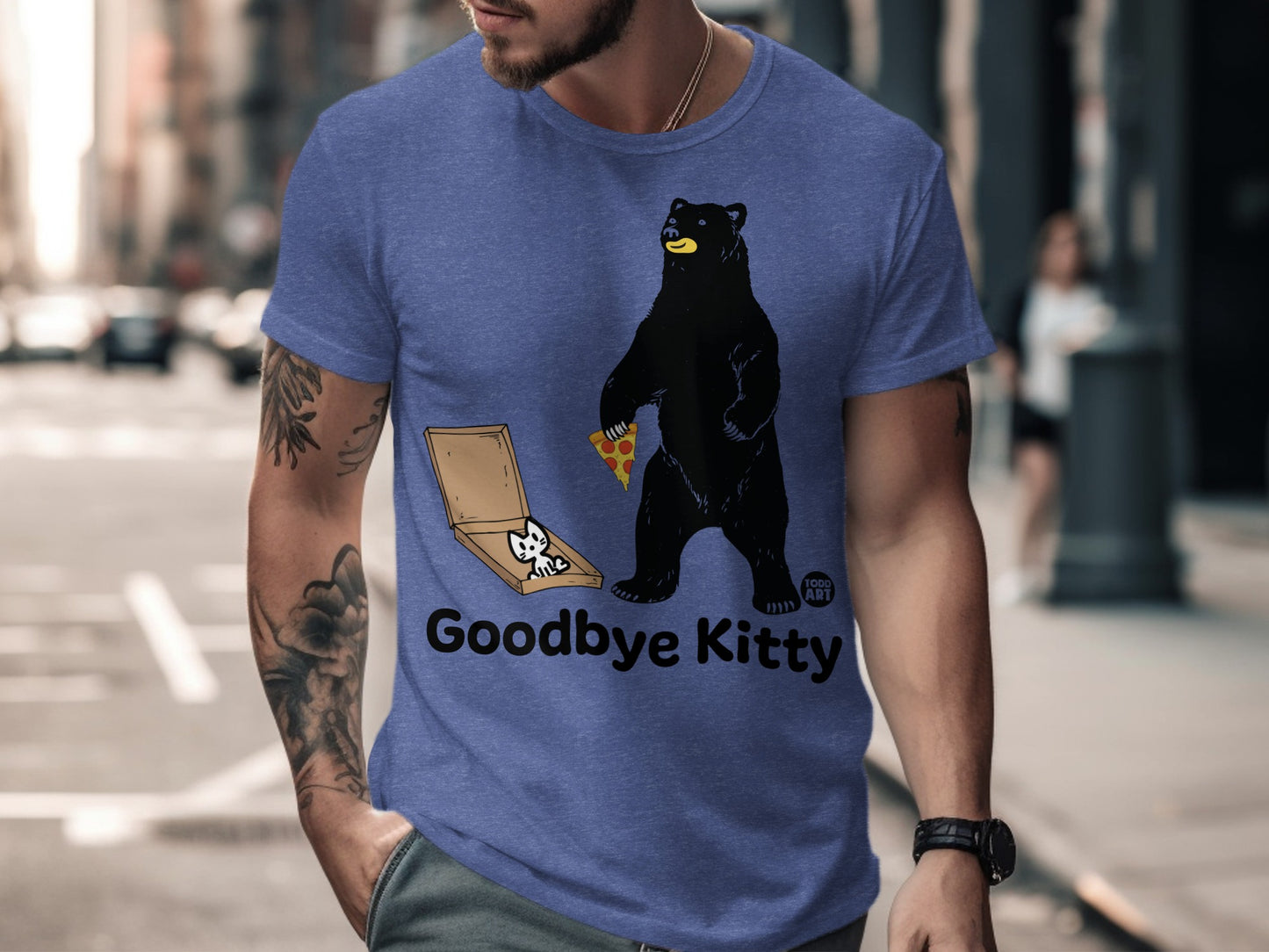 Funny Goodbye Kitty Bear Shirt for Casual Wear
