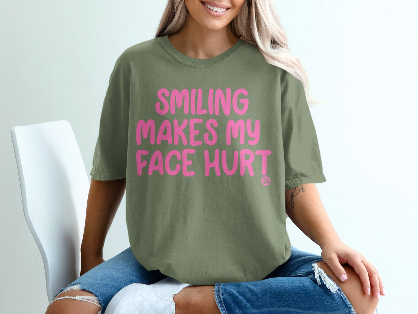 Smiling Makes My Face Hurt Printed T-shirt