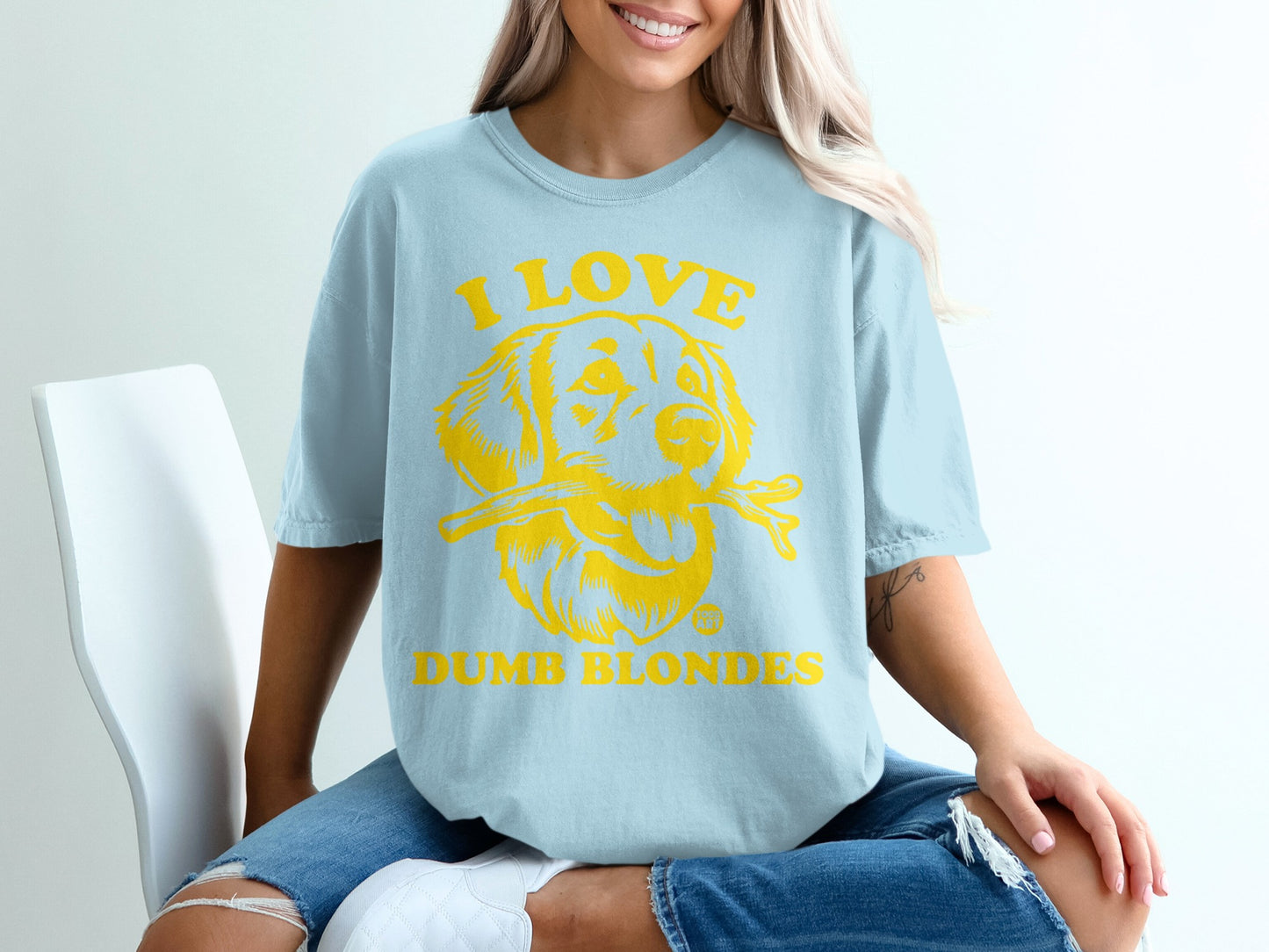 I Love Dumb Blondes Graphic Tee Fashion Statement
