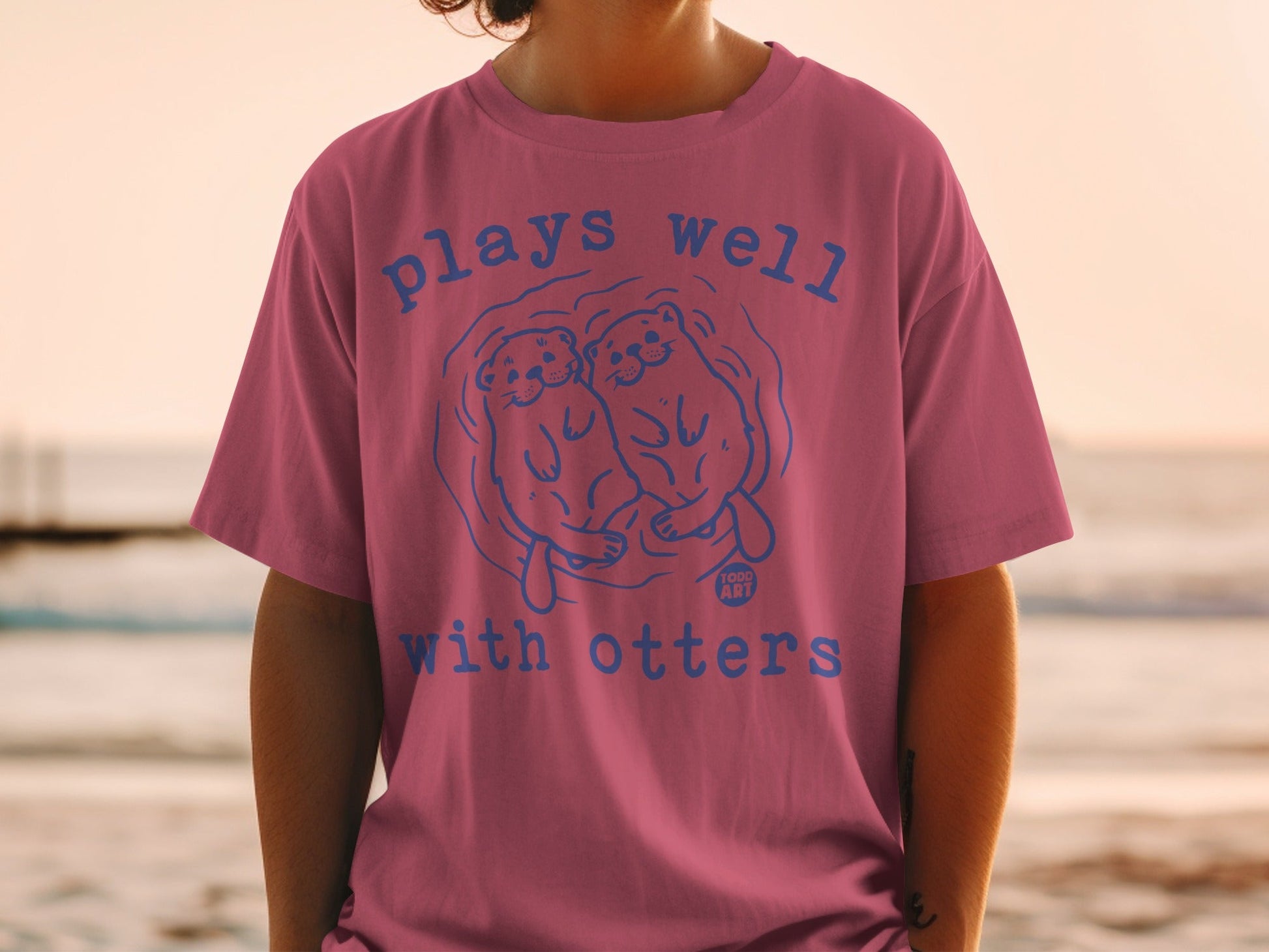 Plays Well With Otters Todd Art Graphic T-shirt