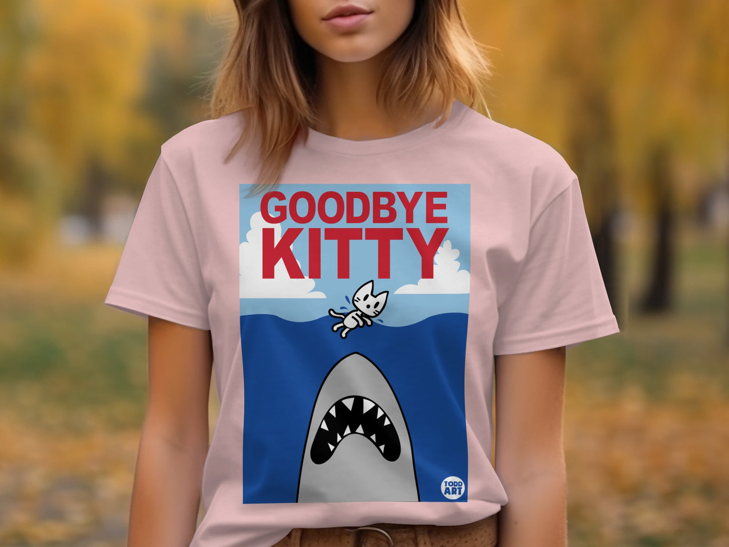 Goodbye Kitty Shark Attack Graphic T-Shirt