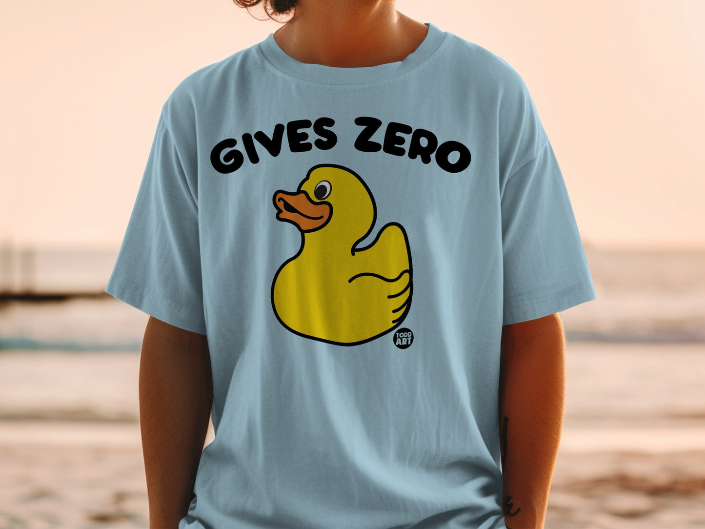Gives Zero Rubber Duck Graphic Art T-Shirt