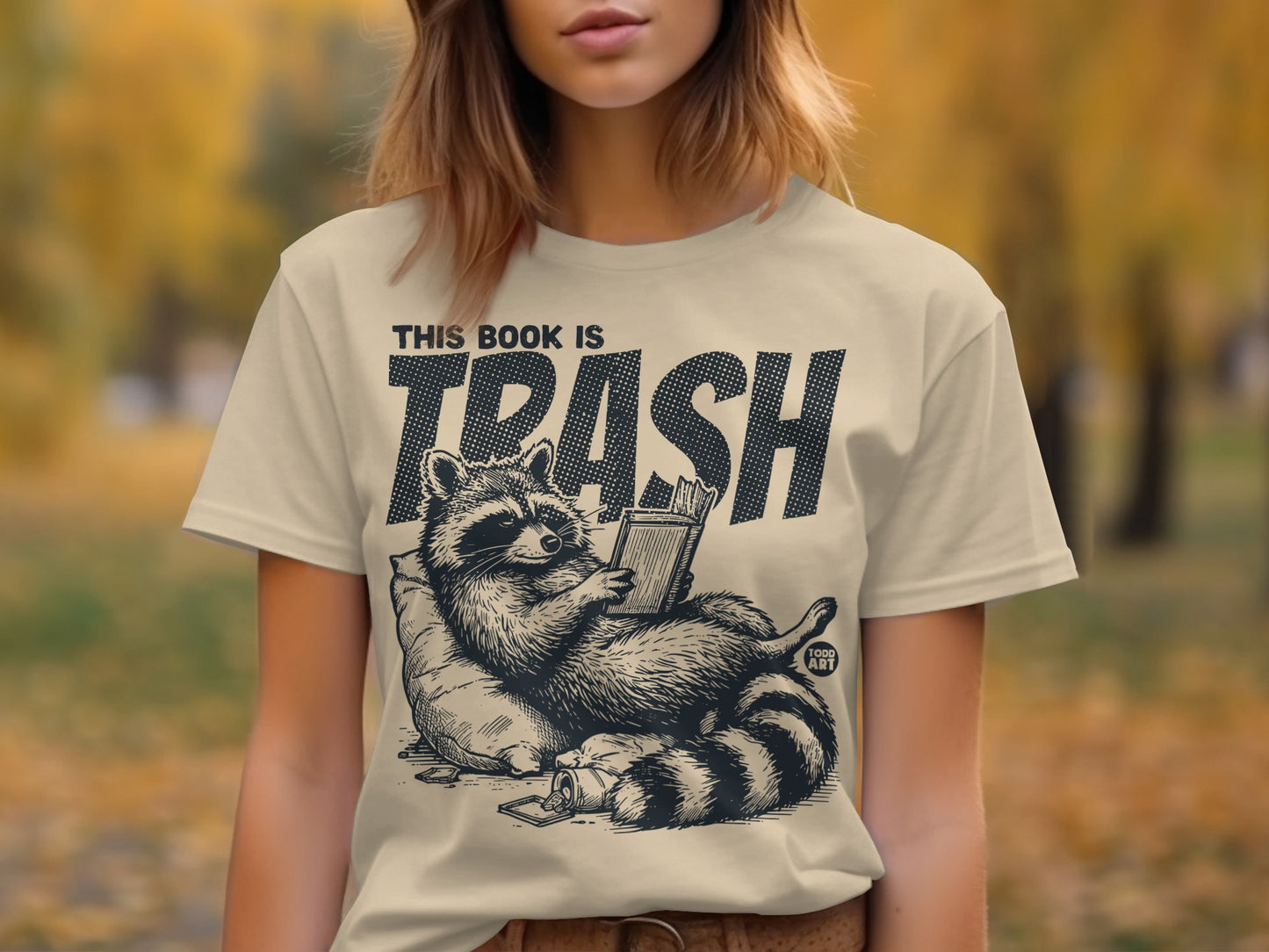 This Book is Trash Raccoon Graphic Design T-shirt
