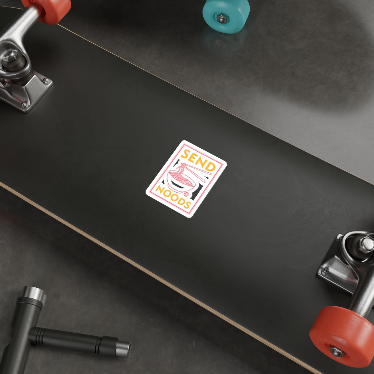SEND NOODS Funny Ramen Sticker for Skaters and Enthusiasts