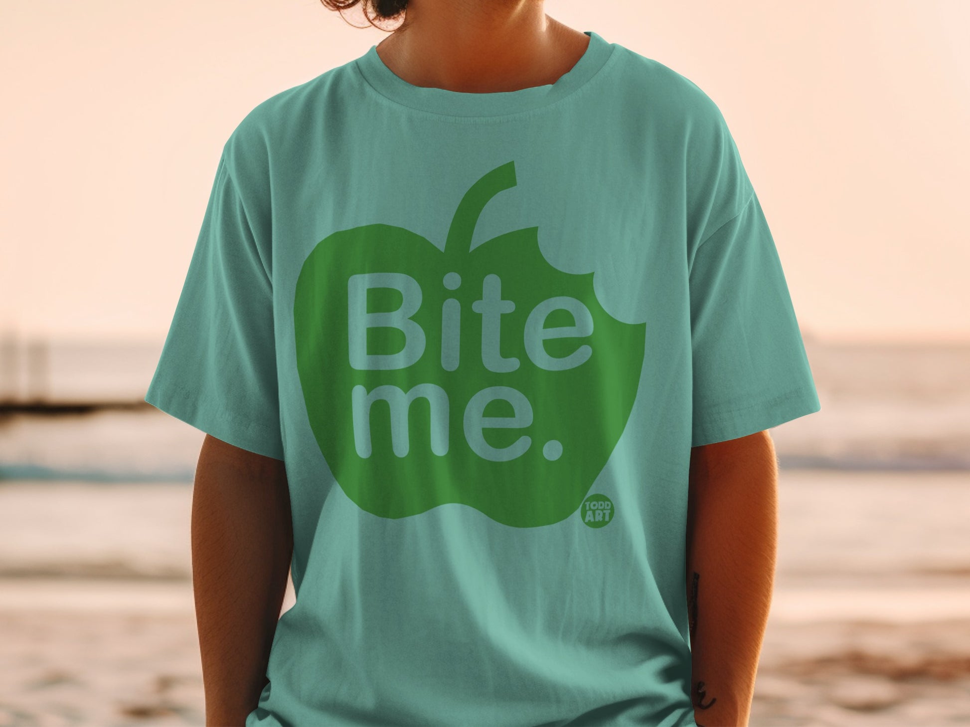Bite me bitten apple image TODD ART product type