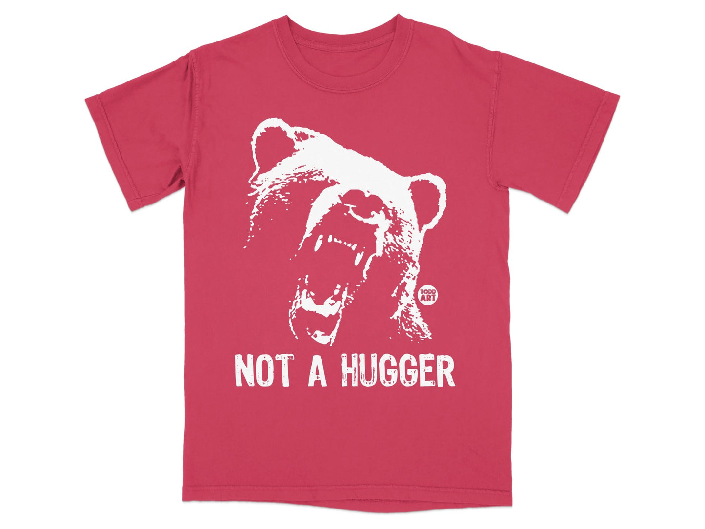 Not a Hugger Bear Print Funny Graphic T-Shirt