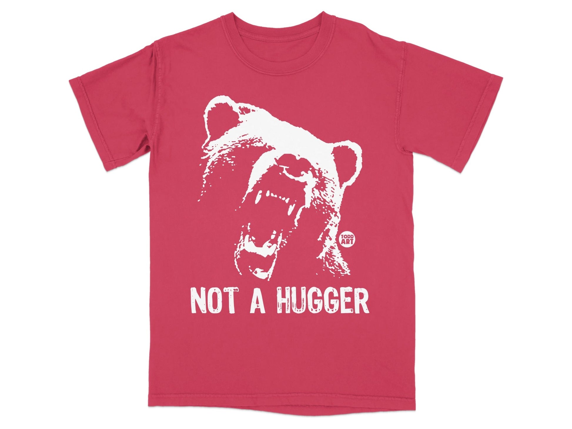 Not a Hugger Bear Print Funny Graphic T-Shirt