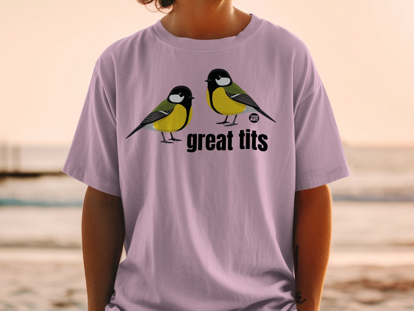 Great Tits Bird Illustration Graphic T-shirt