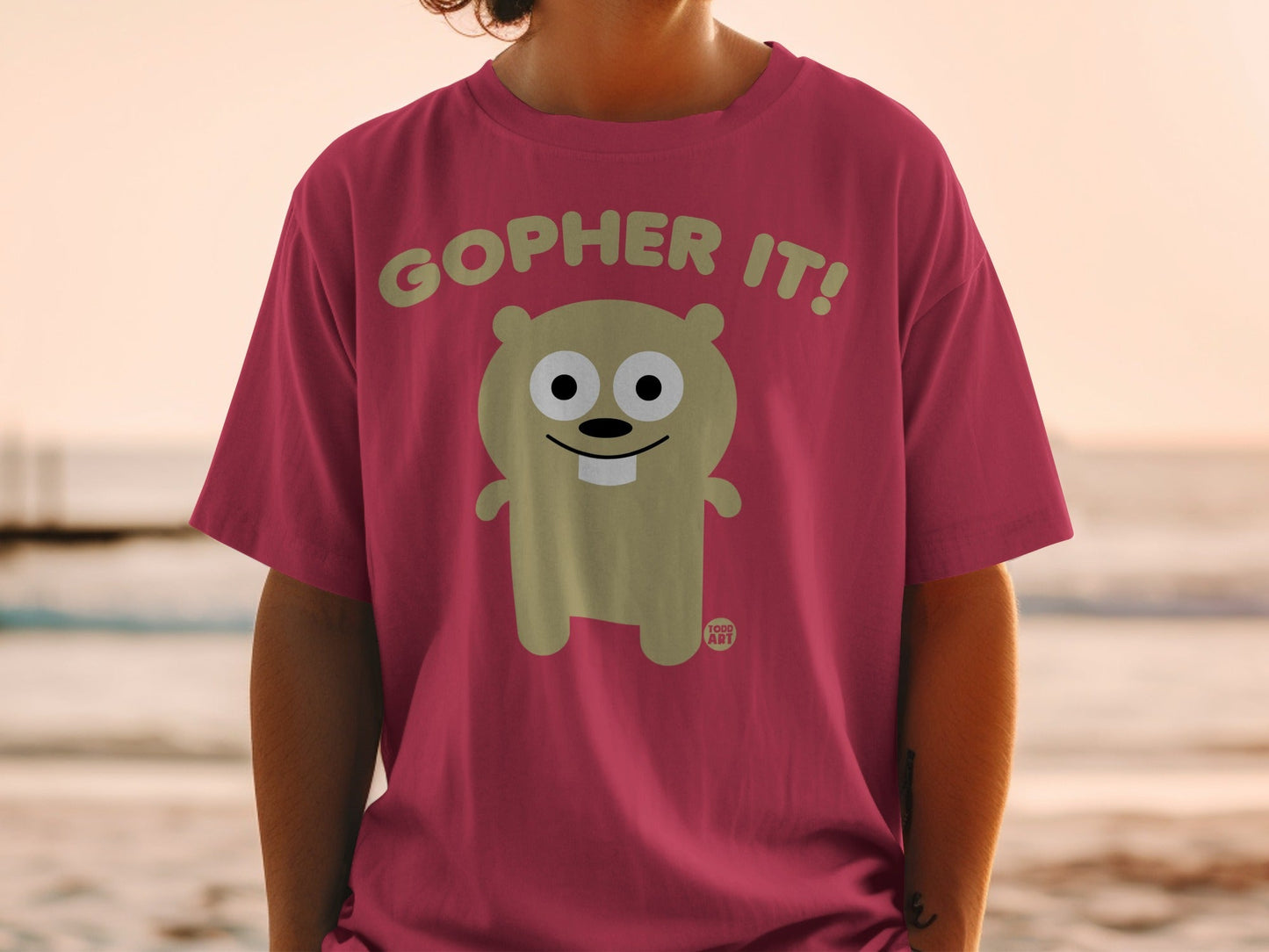 Gopher It Fun Cartoon Character Graphic T-Shirt