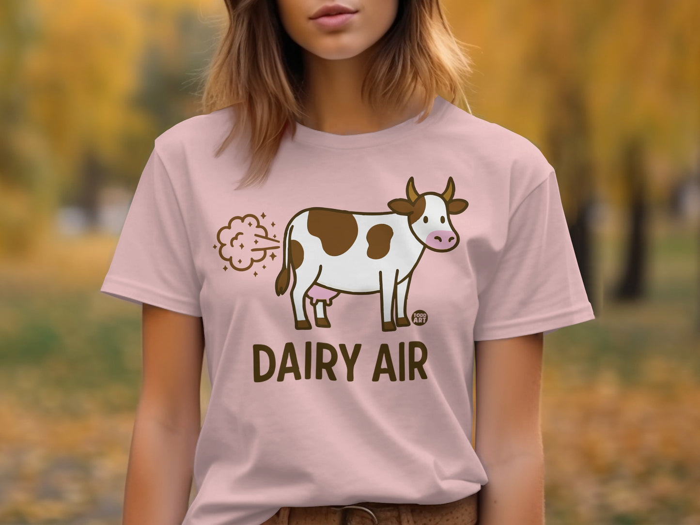 Dairy Air Cow Illustration Funny Graphic Shirt