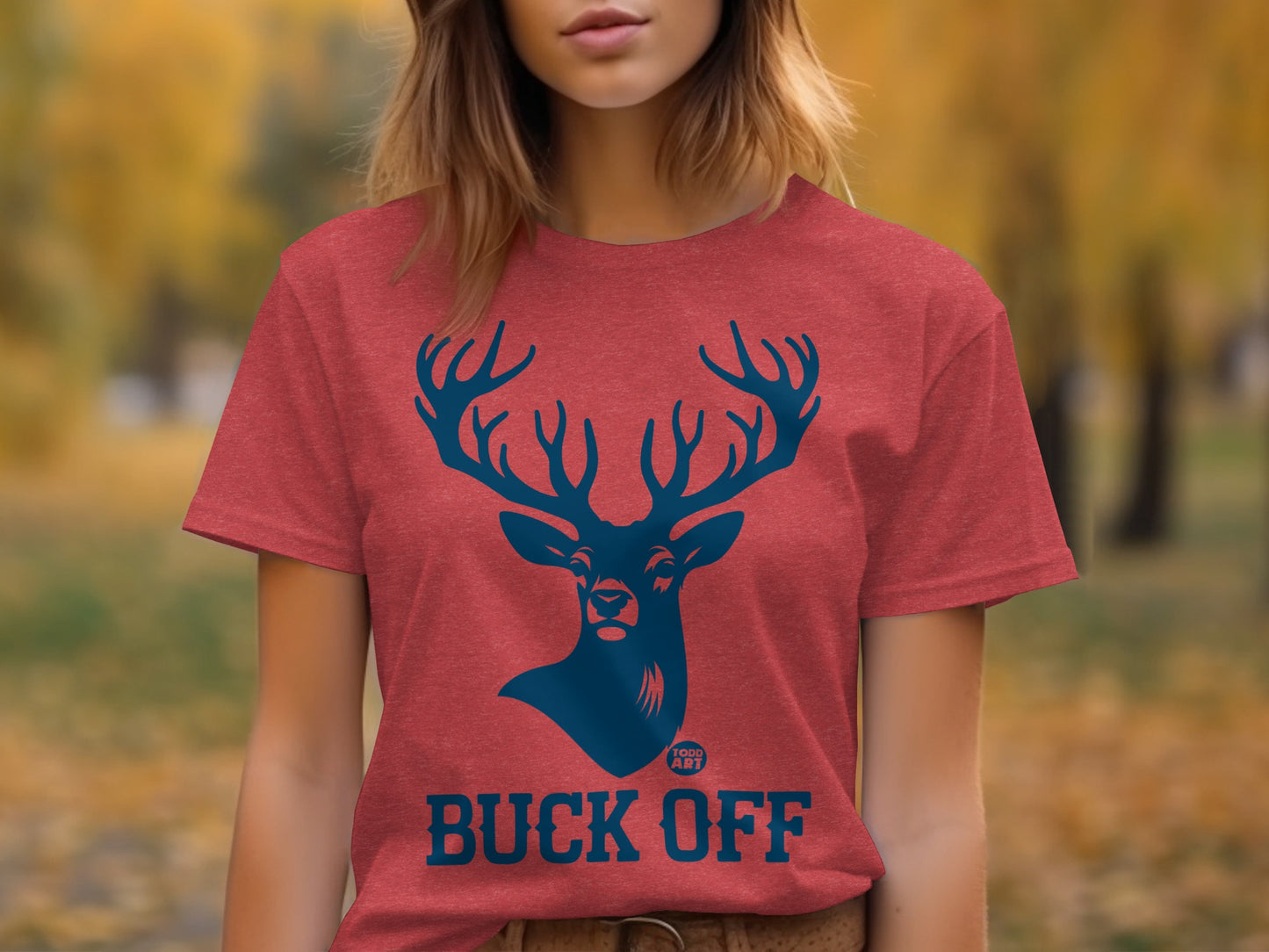 Buck Off Printed Deer Graphic T-Shirt