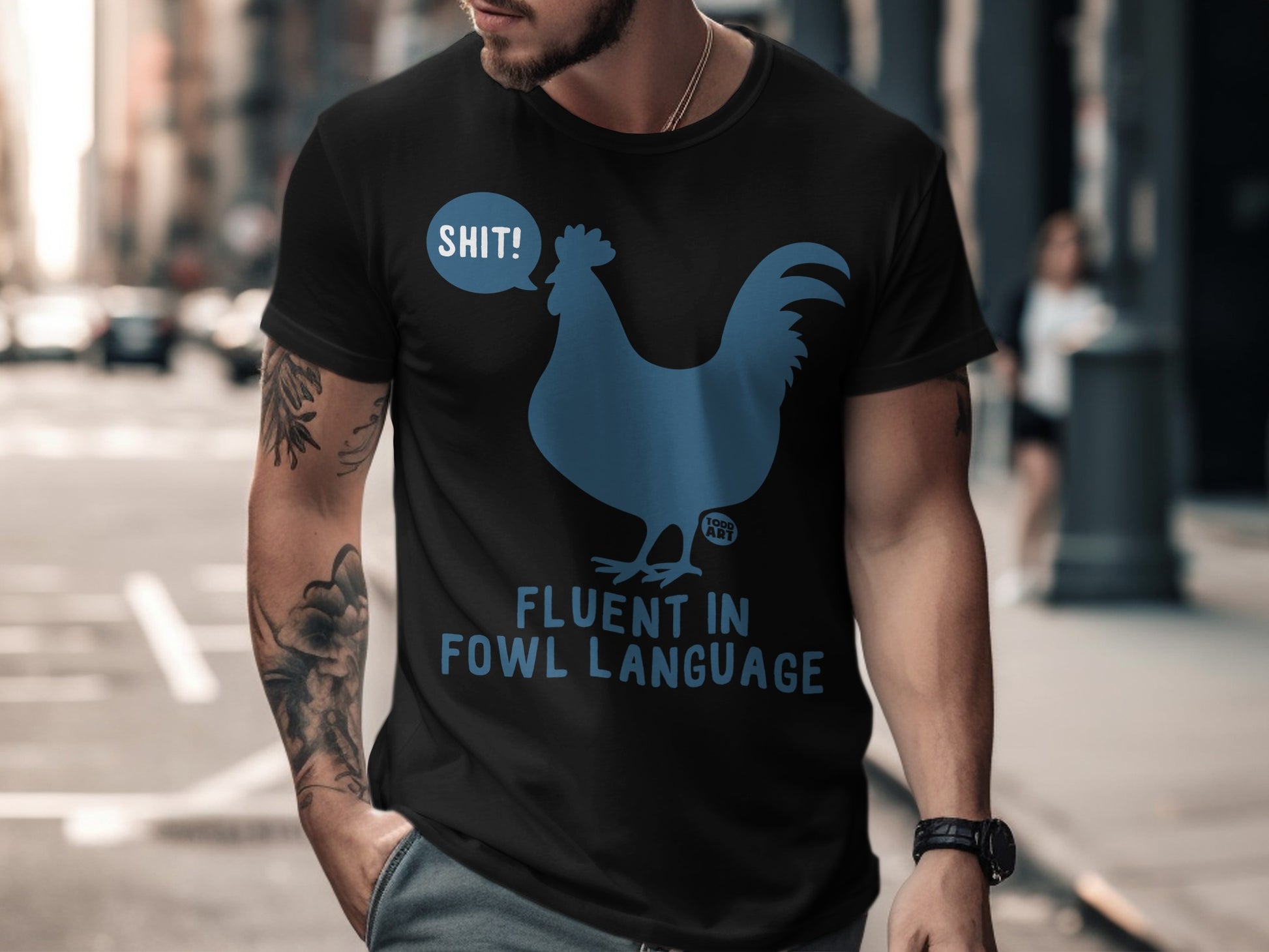 Fluent in Fowl Language Funny T-Shirt Design
