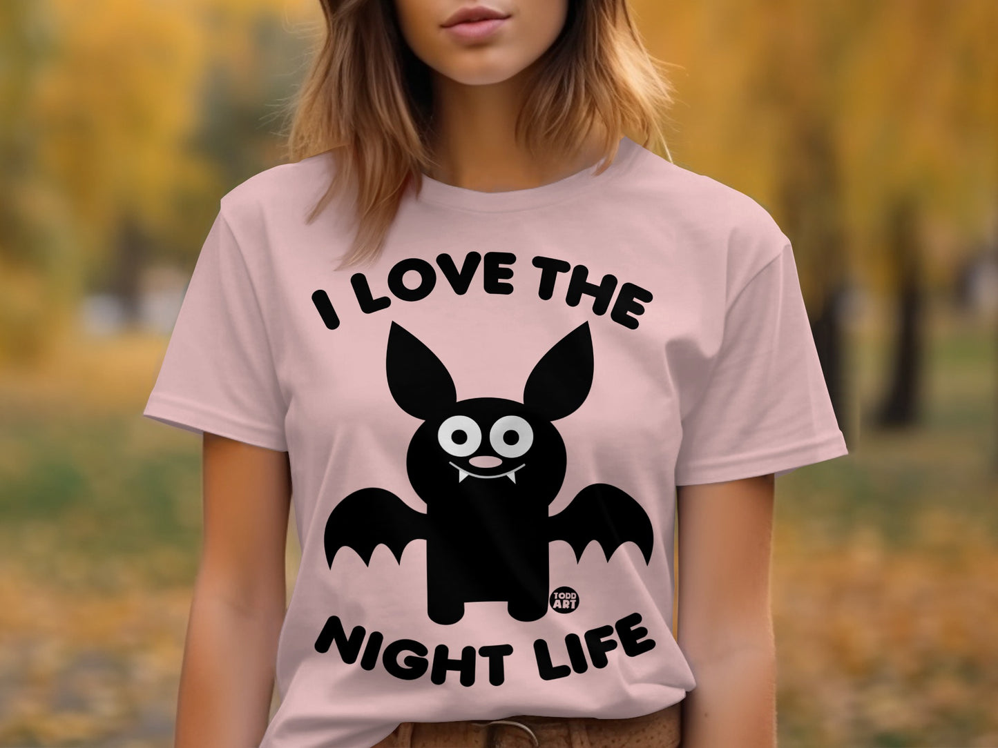 I Love The Night Life Cute Bat Graphic T-shirt