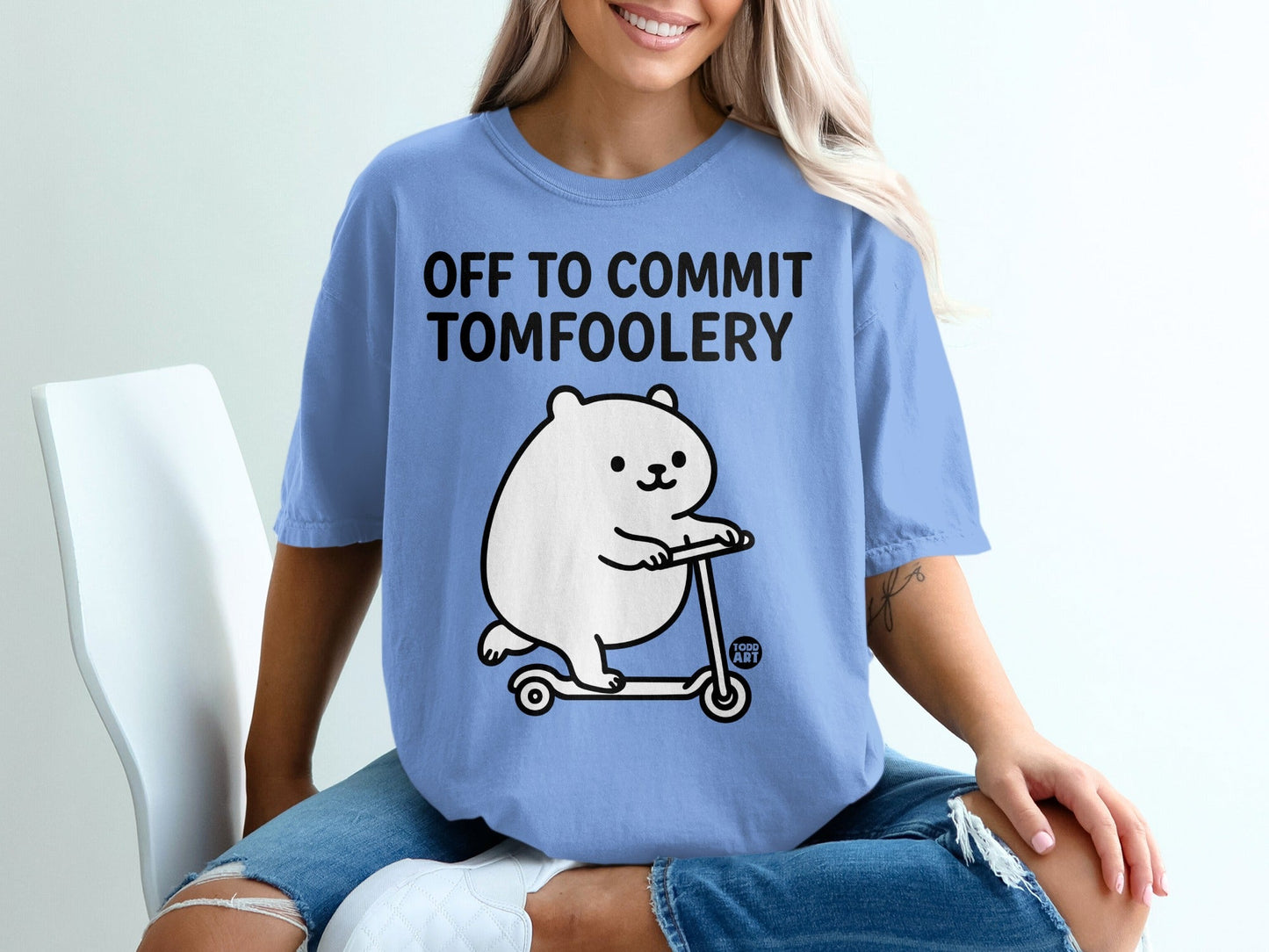 Off To Commit Tomfoolery Funny Scooter Shirt