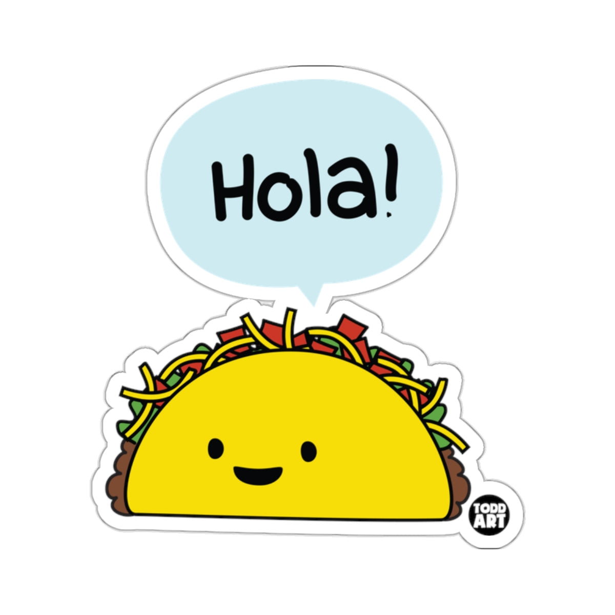 Cute Smiling Hola Taco Cartoon Food Art 