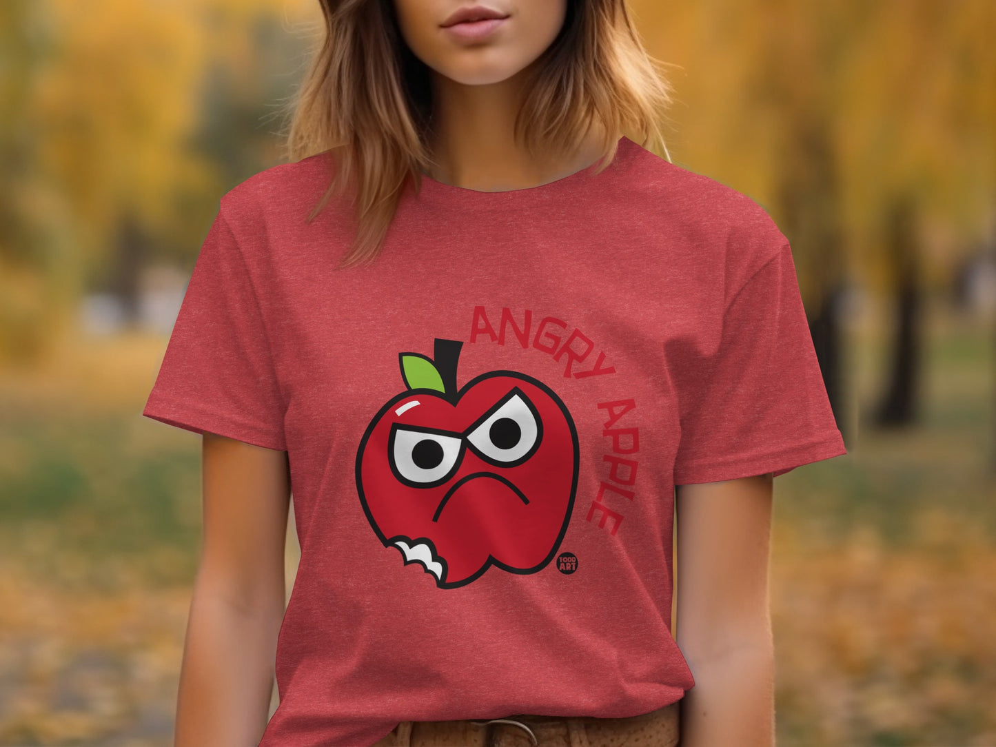 Angry Apple Funny Graphic Women's T-Shirt
