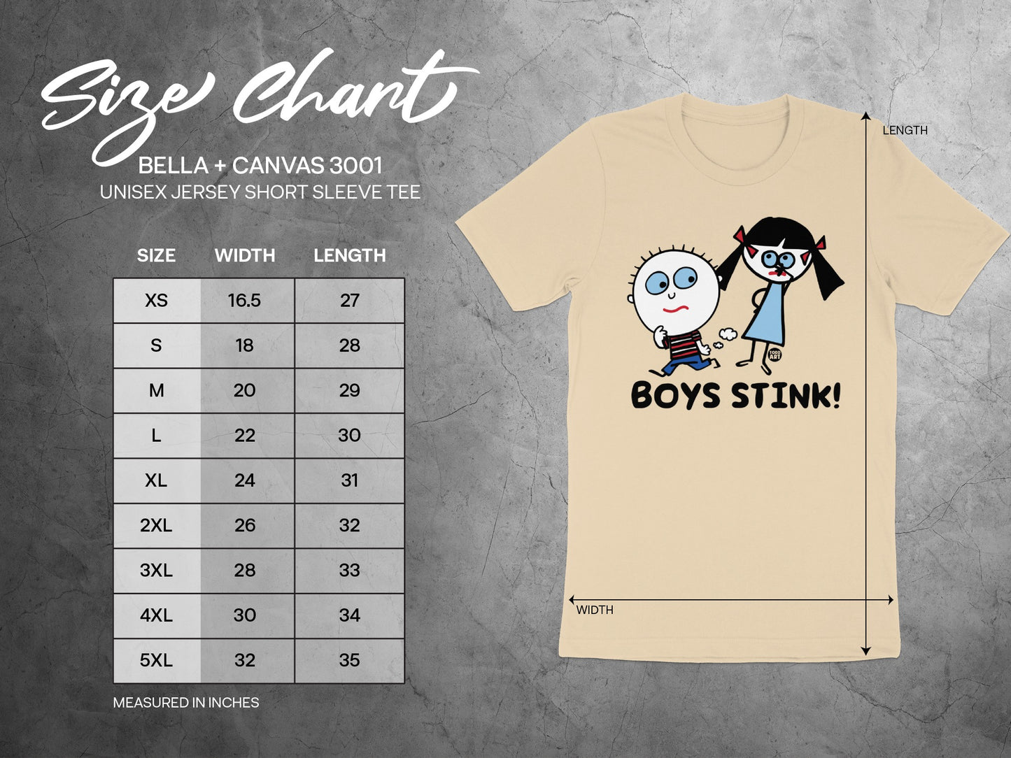 BOYS STINK Cartoon Character Unisex Jersey Tee