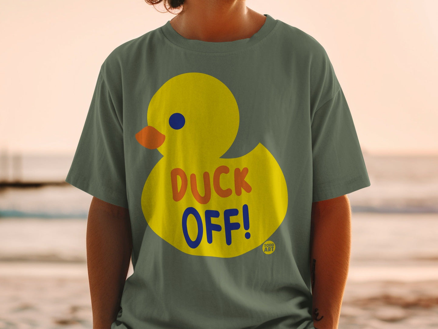 Duck Off! Graphic Printed Short Sleeve T-Shirt