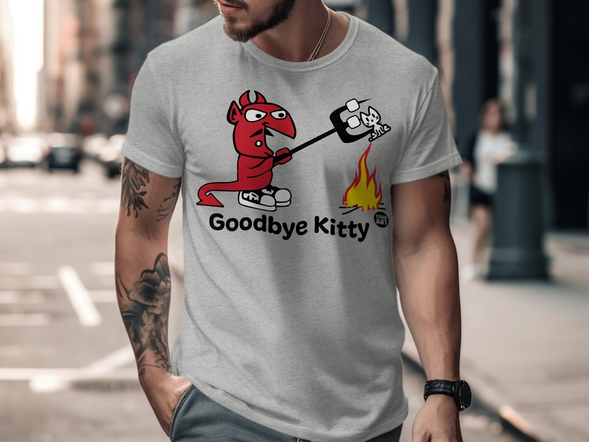 Goodbye Kitty Graphic T-shirt for Casual Wear