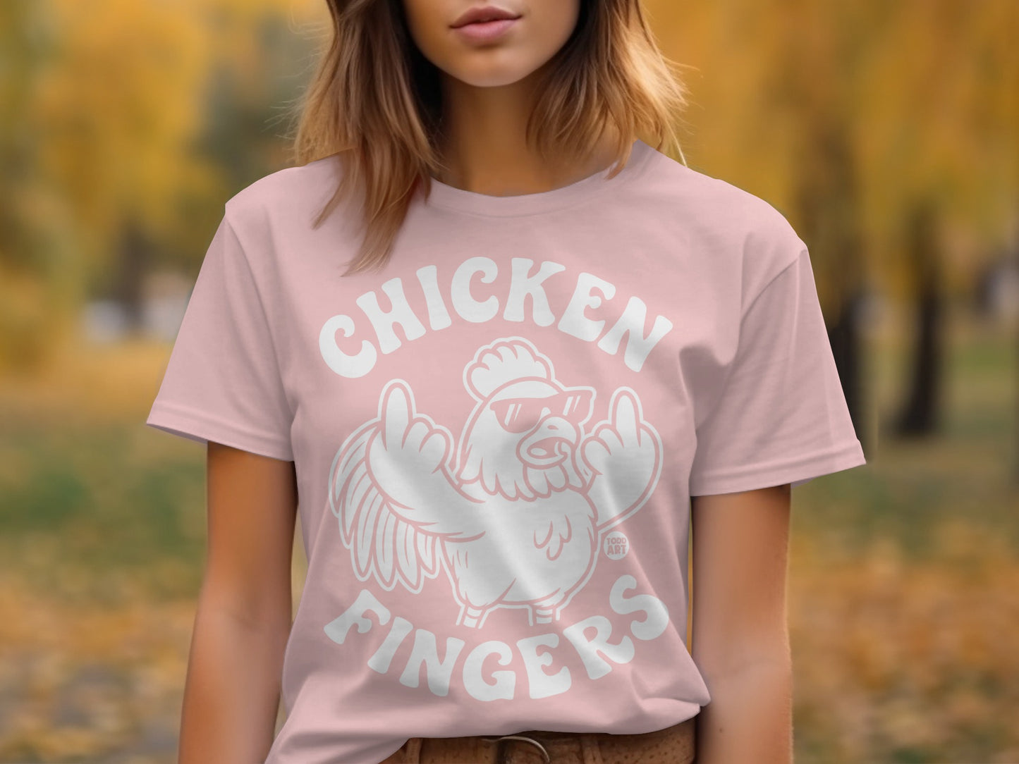 Funny Chicken Fingers Graphic Tee Shirt For Food Lovers