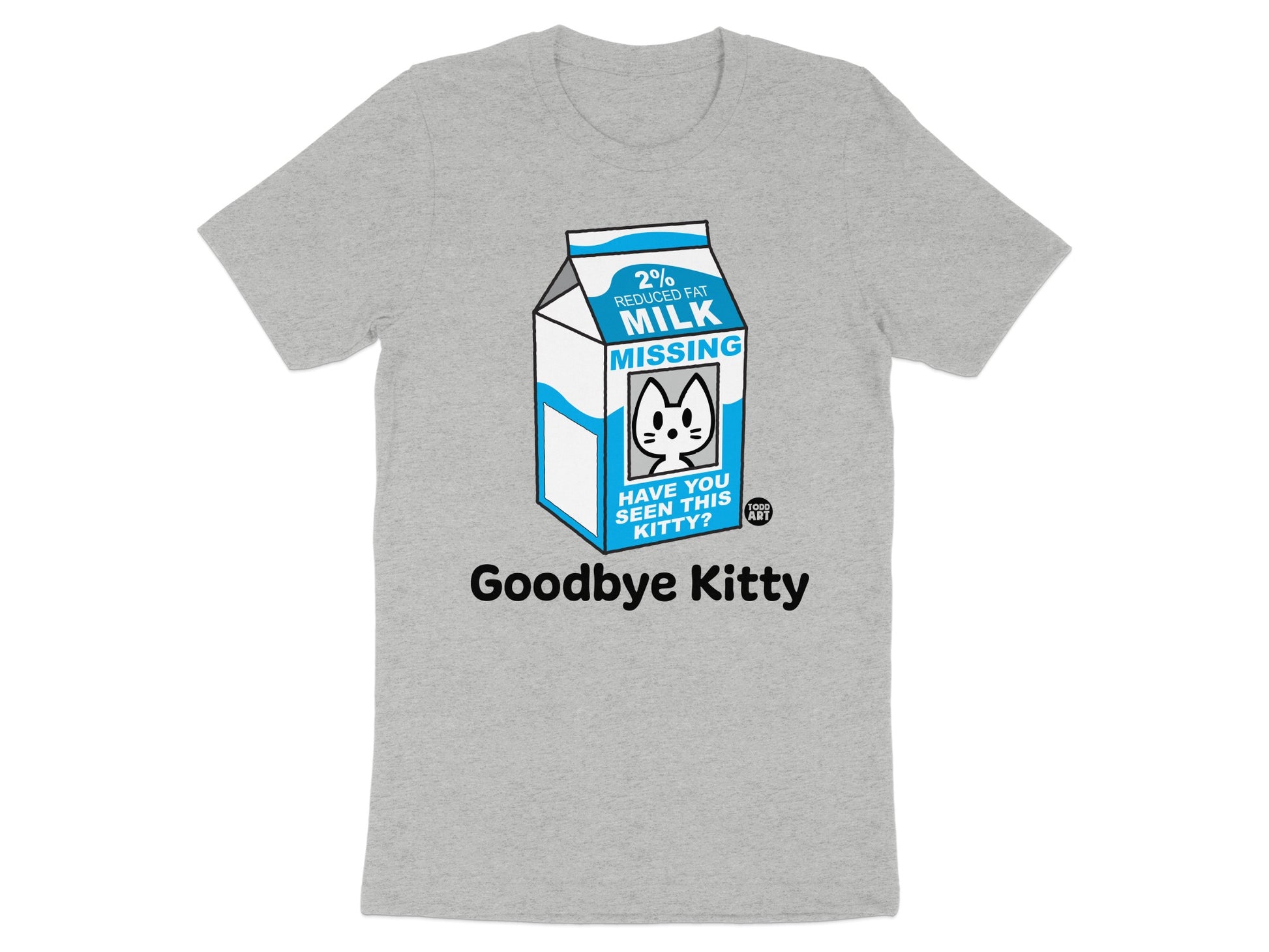 Goodbye Kitty Missing Milk Carton Graphic T-Shirt