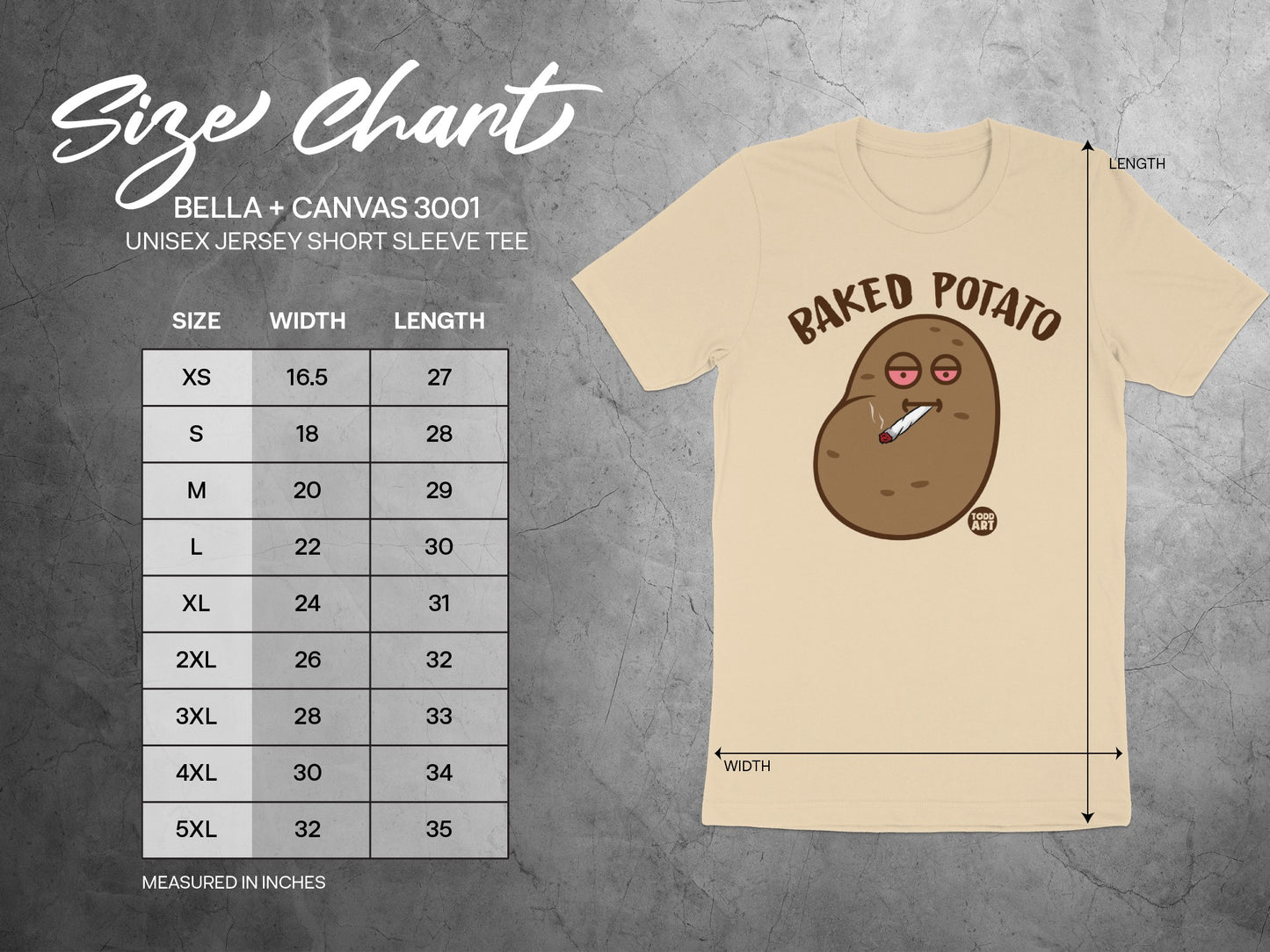 Baked Potato Graphic Unisex Short Sleeve Tee