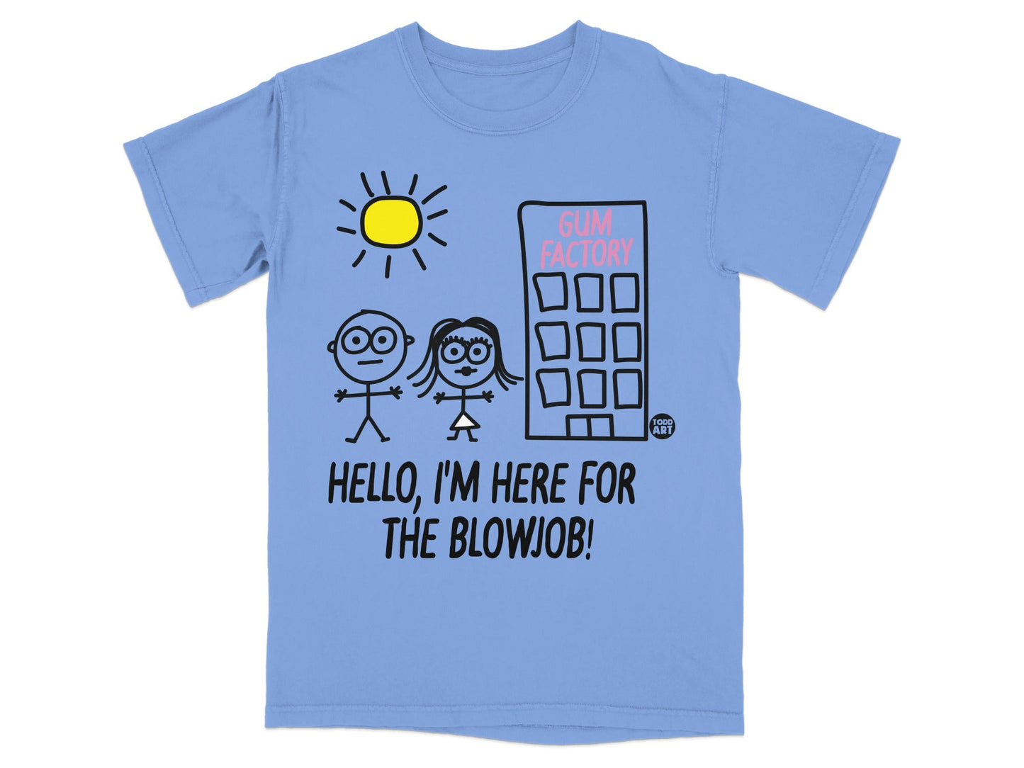 Funny Stick Figure Gum Factory Joke T-shirt