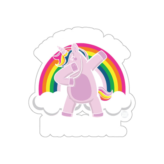 Colorful Dabbing Unicorn with Rainbow Sticker
