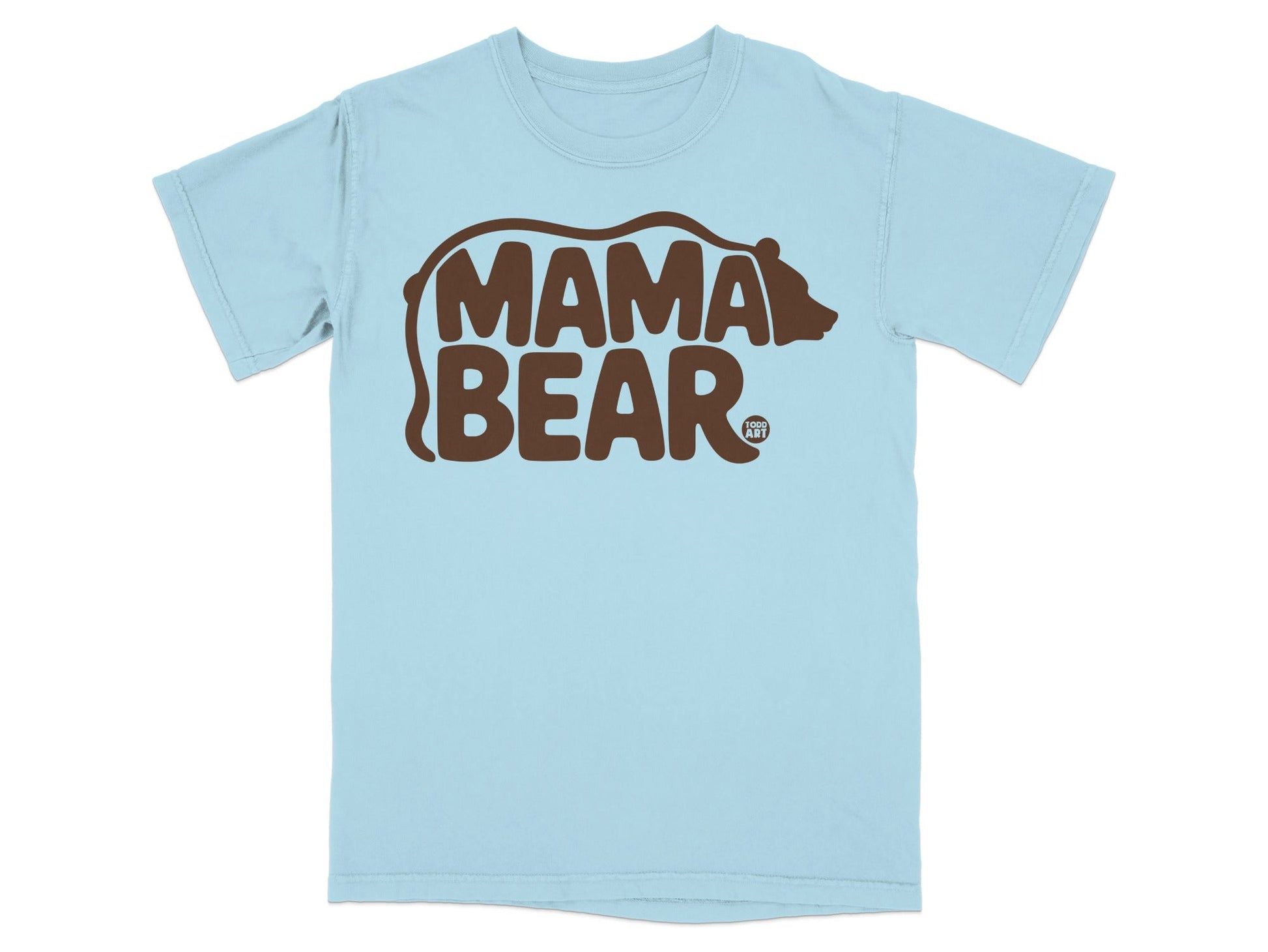 Blue T-Shirt With Brown Mama Bear Print Design