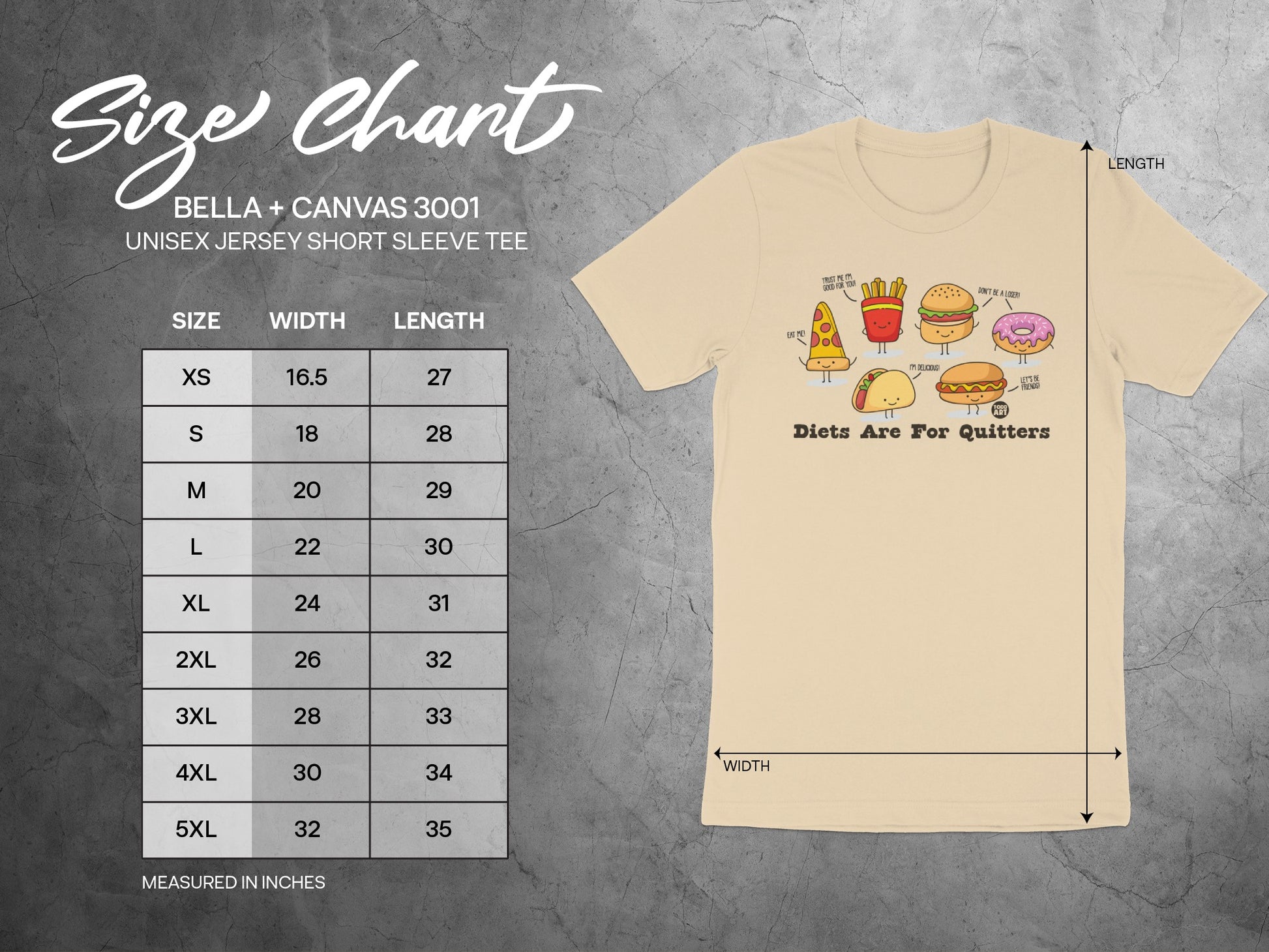 Diets Are For Quitters Cute Food Characters Tee