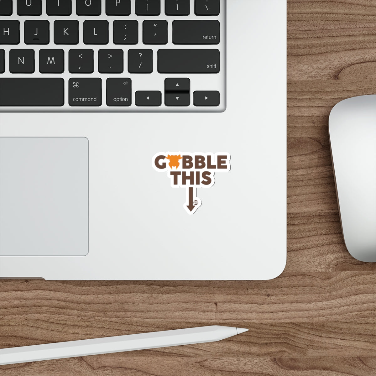 Thanksgiving Gobble This Funny Turkey Arrow Sticker 
