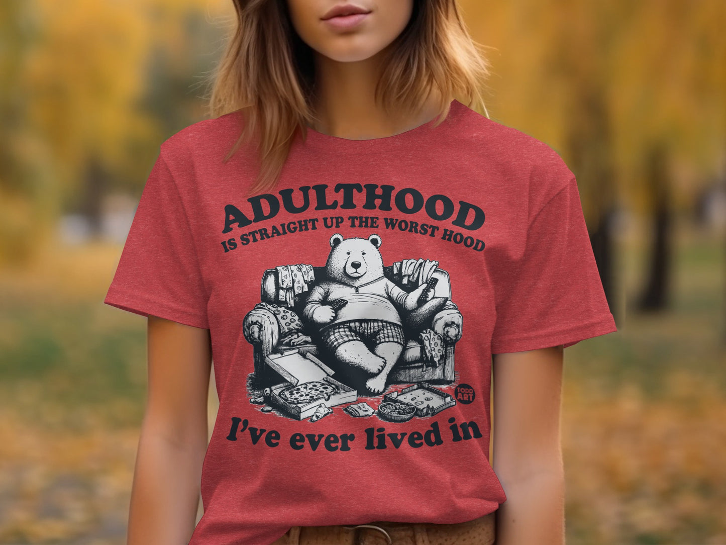 Funny Adulthood Worst Hood Graphic Tee Shirt