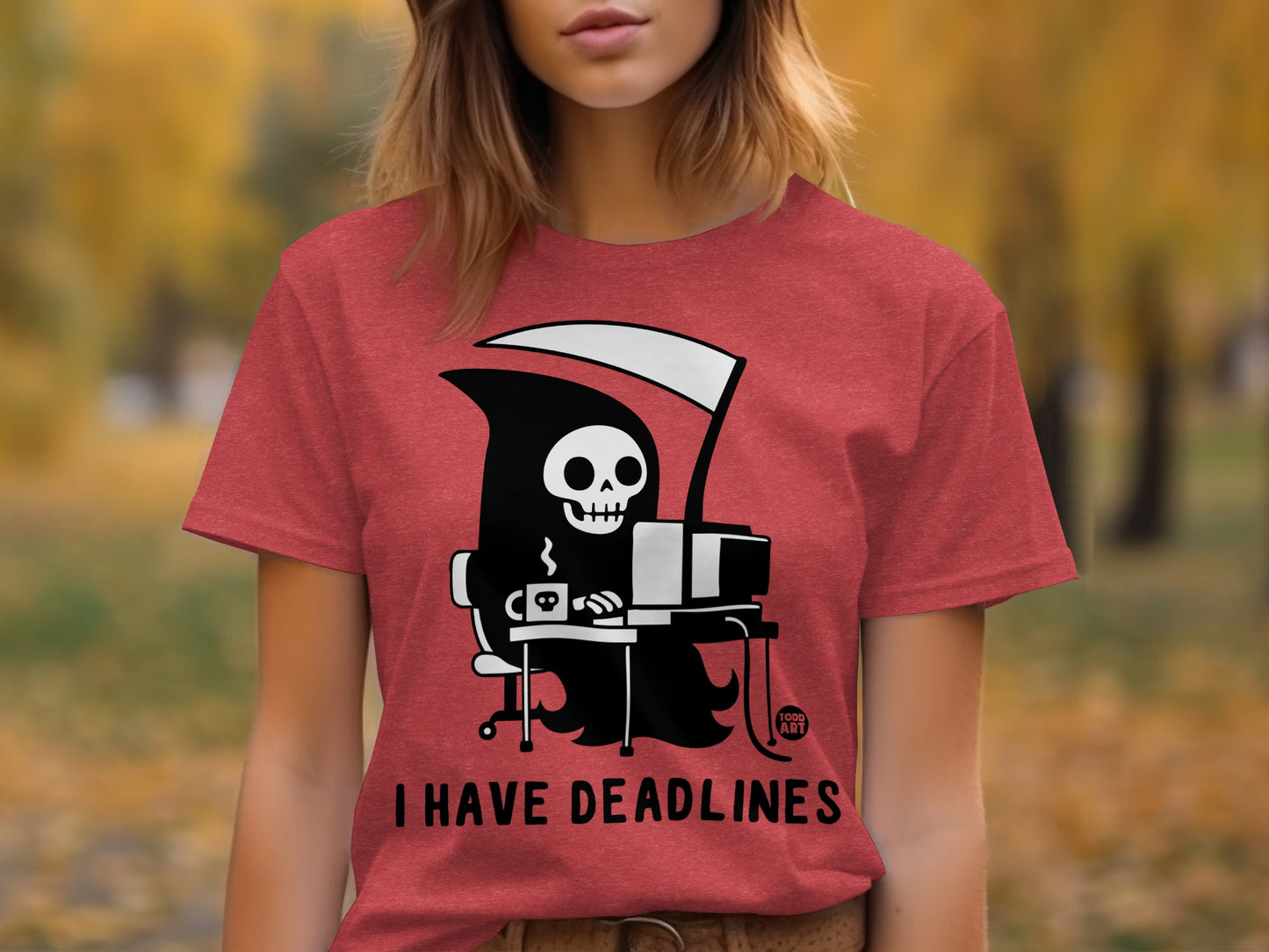 Grim Reaper I Have Deadlines Graphic T-Shirt