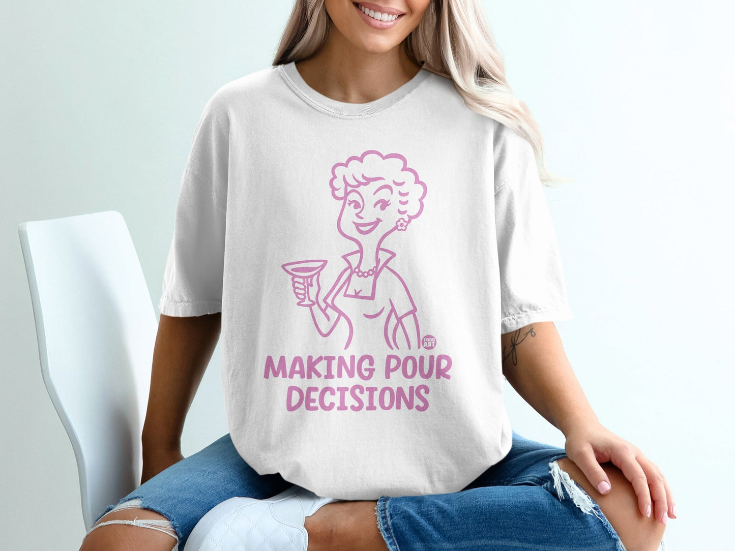 Making Pour Decisions Graphic Tee for Fun Casual Wear