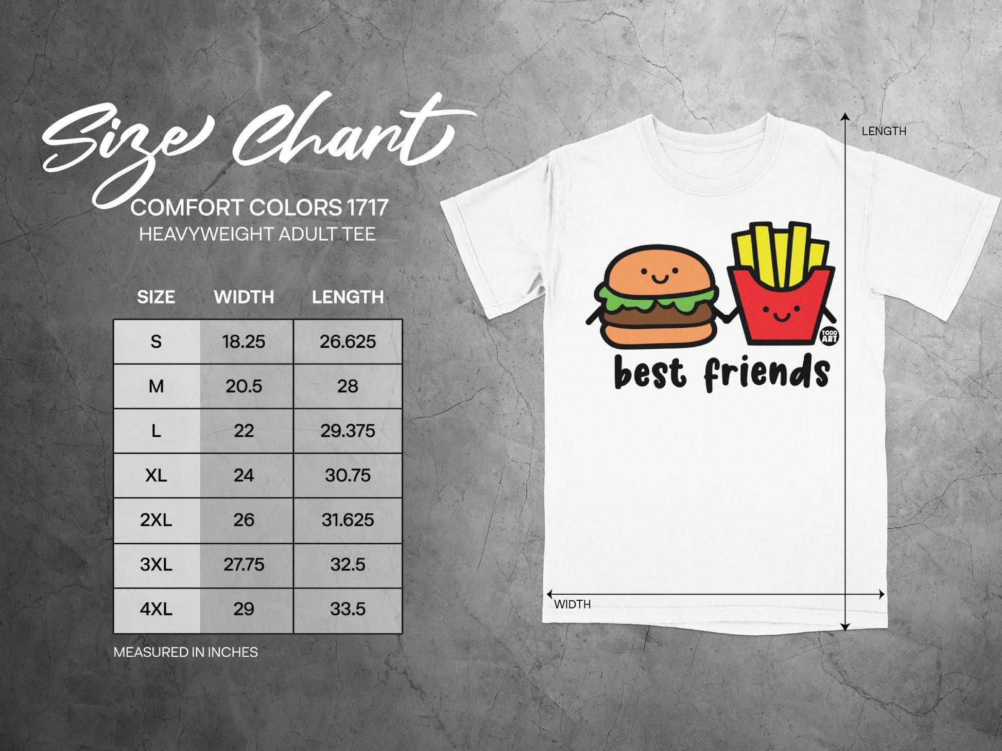 Best Friends Cute Burger and Fries Graphic Tee