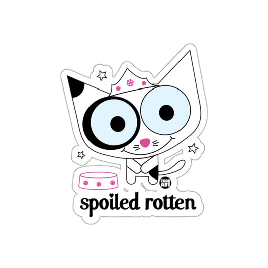 Spoiled Rotten Cute Cartoon Cat Sticker for Laptops