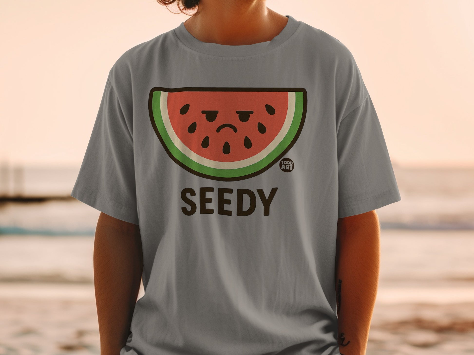 Funny Watermelon Sad Face SEEDY TODD ART T-shirt product type