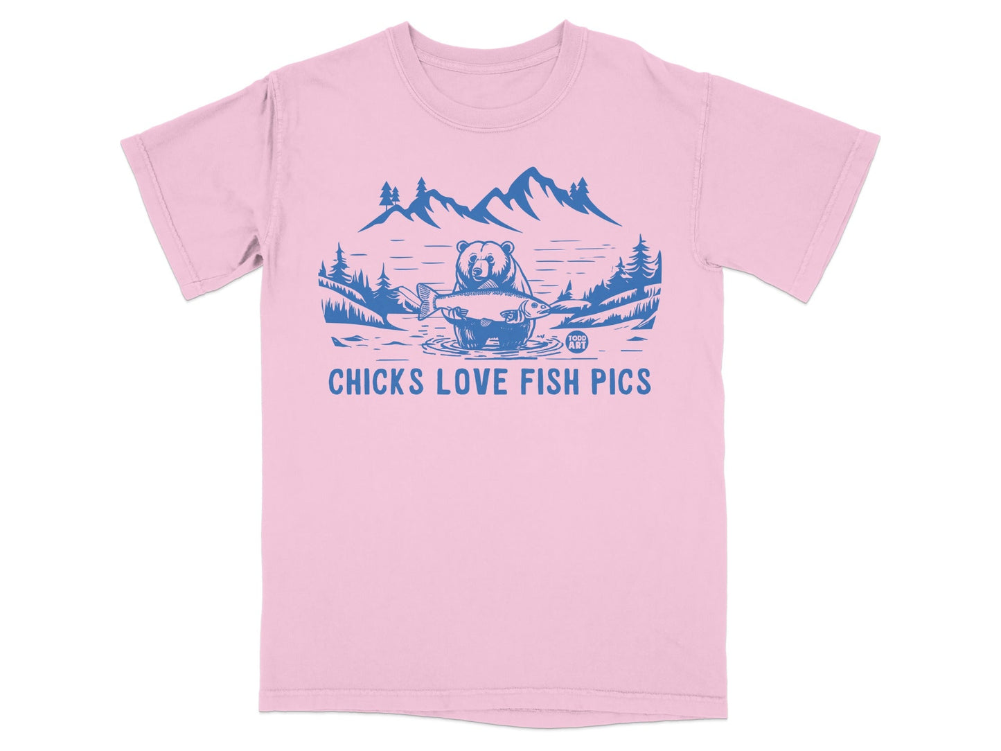 Chicks Love Fish Pics Graphic Tee Shirt