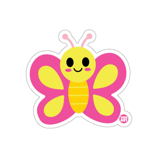 Colorful Cute Smiling Butterfly Sticker for Kids Fun