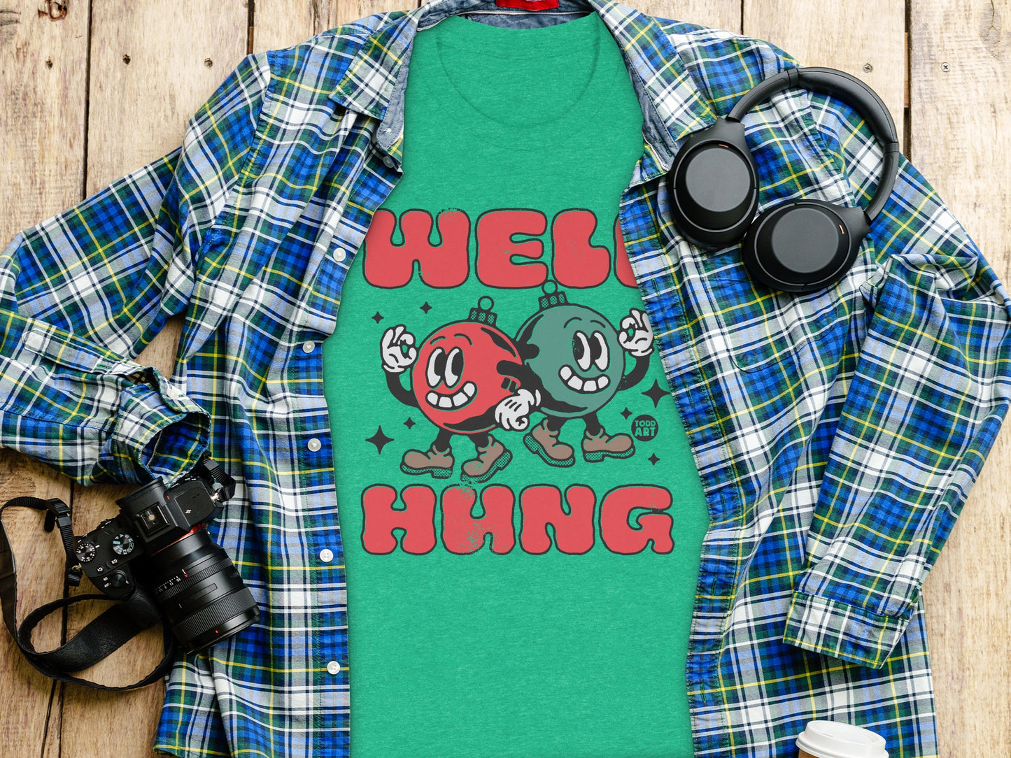 Well Hung Graphic Shirt with Cartoon Characters